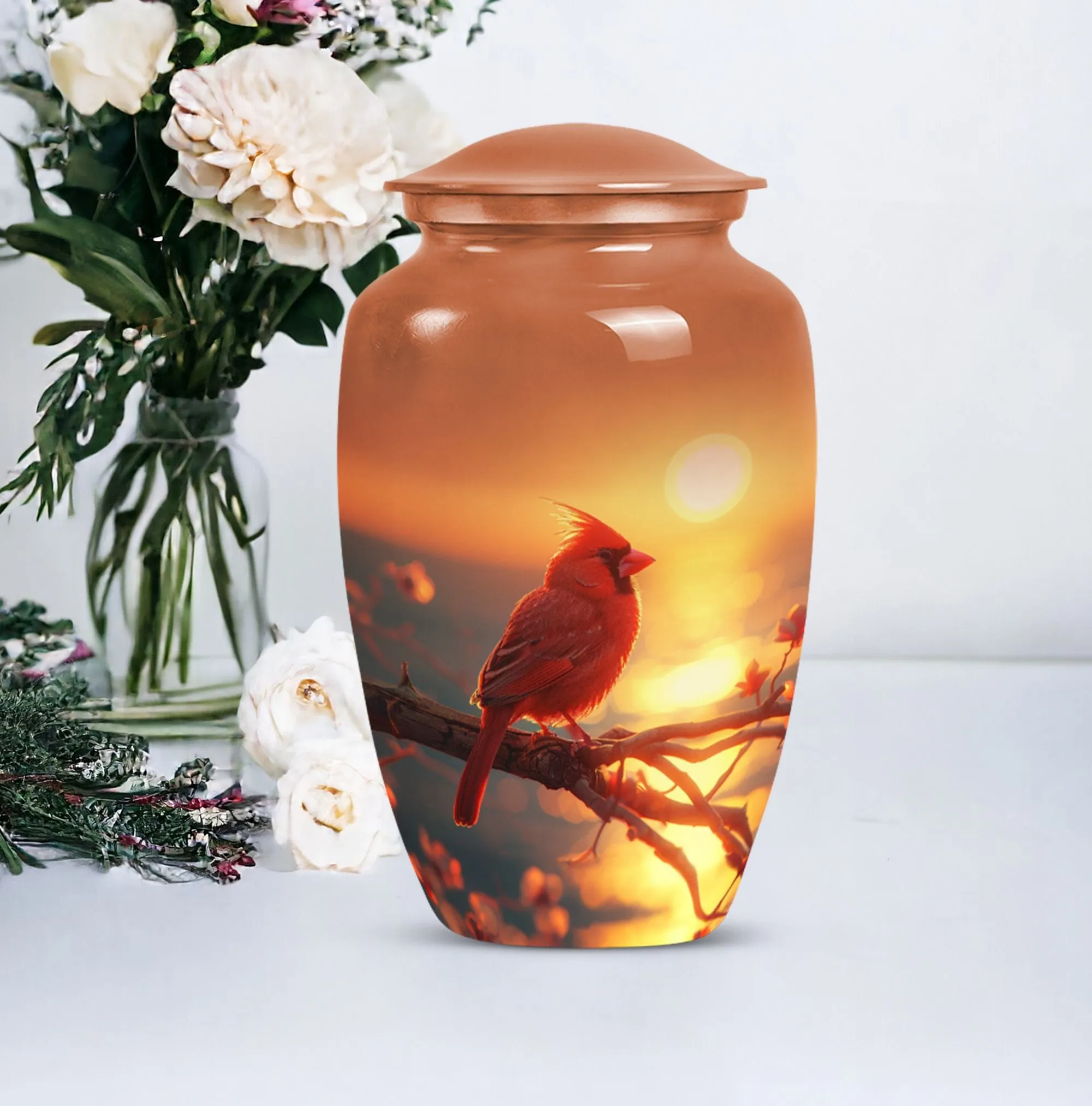 Cardinal Bird Cremation Urn Memorial Ashes