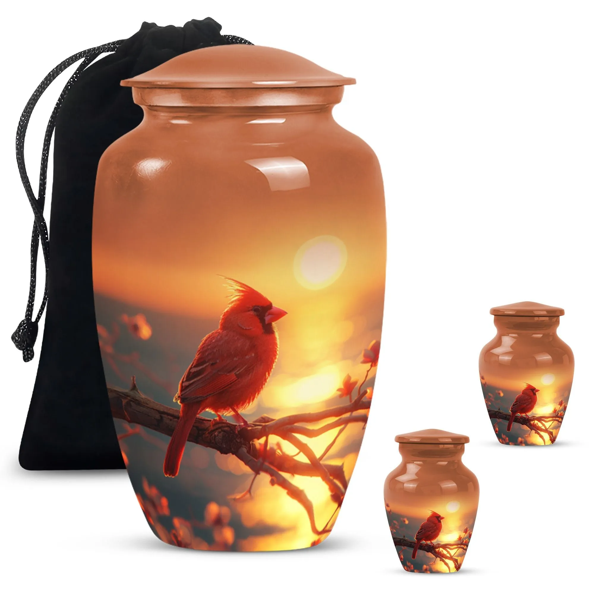 Cardinal Bird Cremation Urn Memorial Ashes