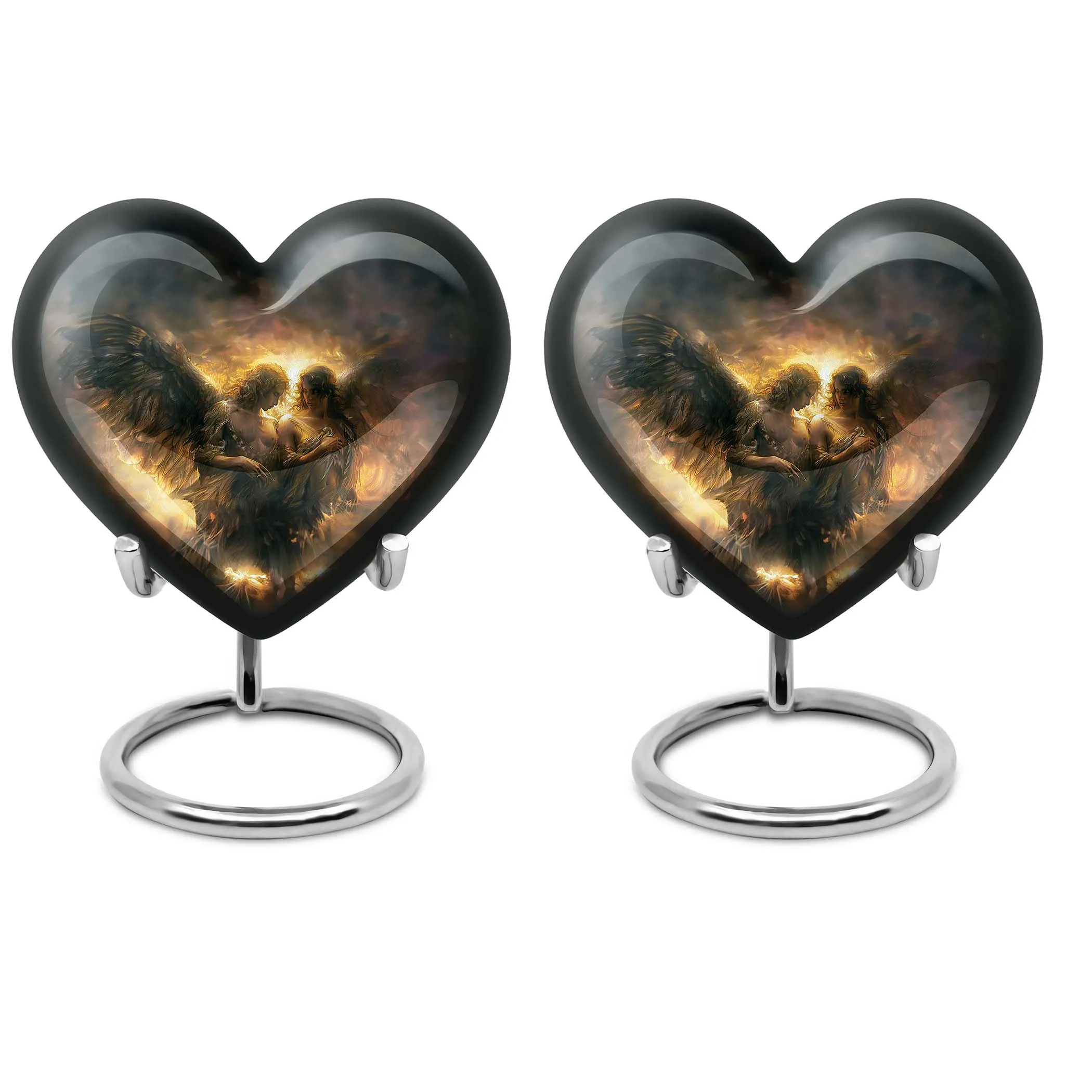 Catholic Burial Memorial Heart Urn for A Devout Departed Journey