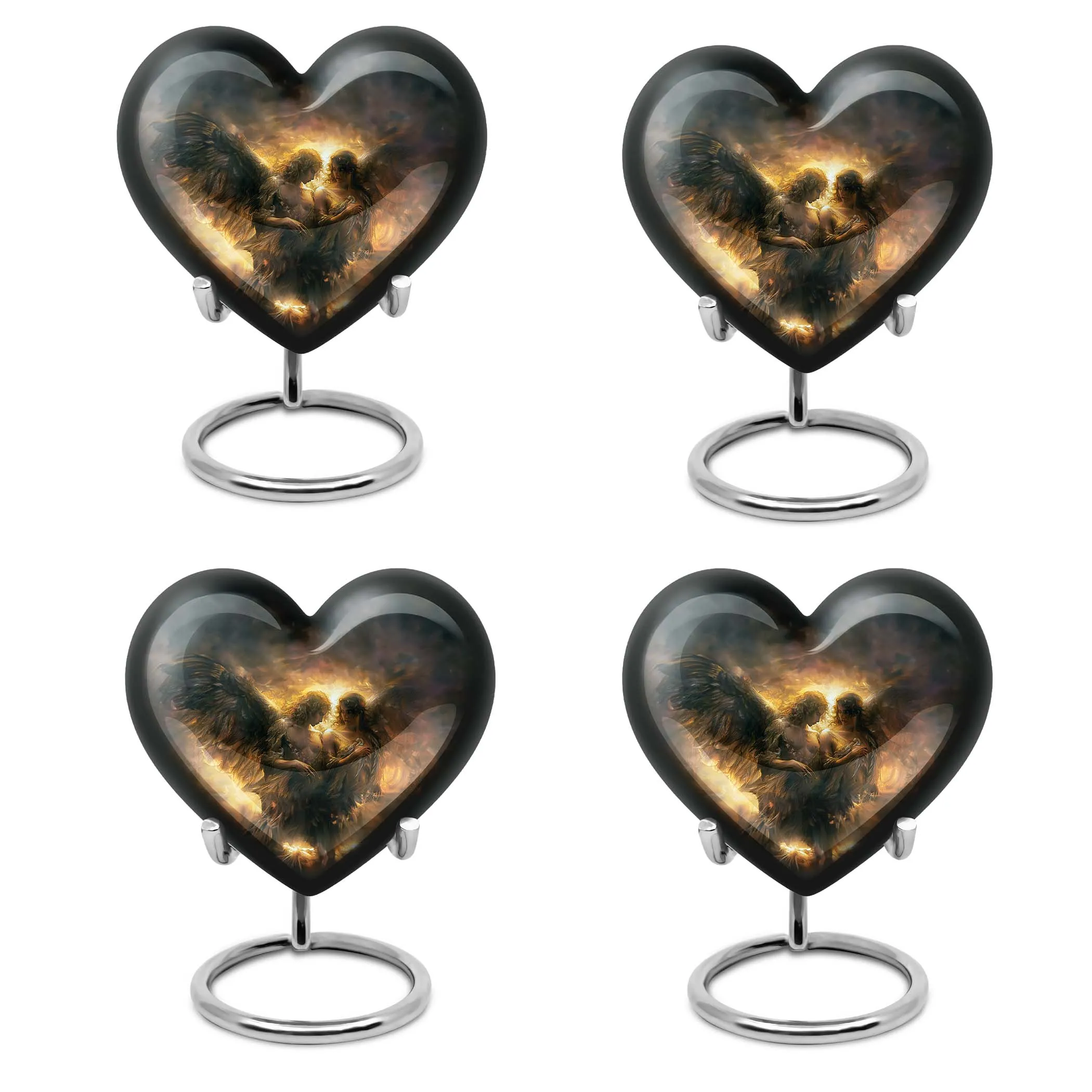 Catholic Burial Memorial Heart Urn for A Devout Departed Journey