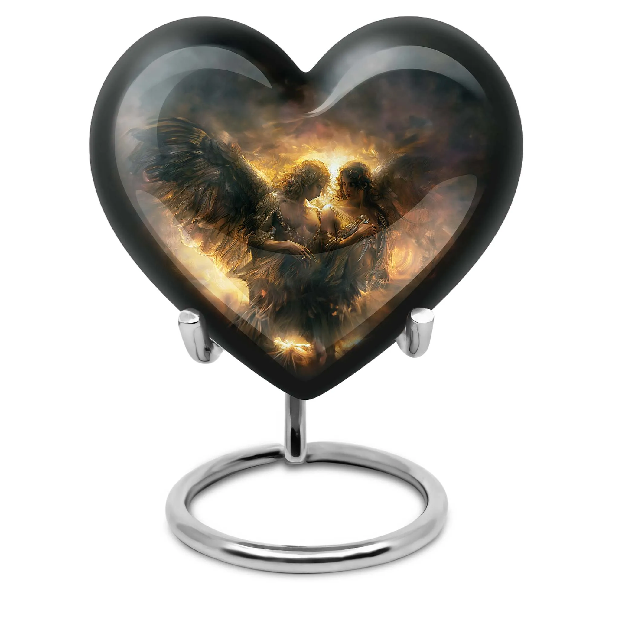 Catholic Burial Memorial Heart Urn for A Devout Departed Journey