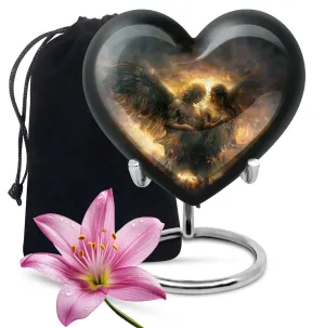 Catholic Burial Memorial Heart Urn for A Devout Departed Journey