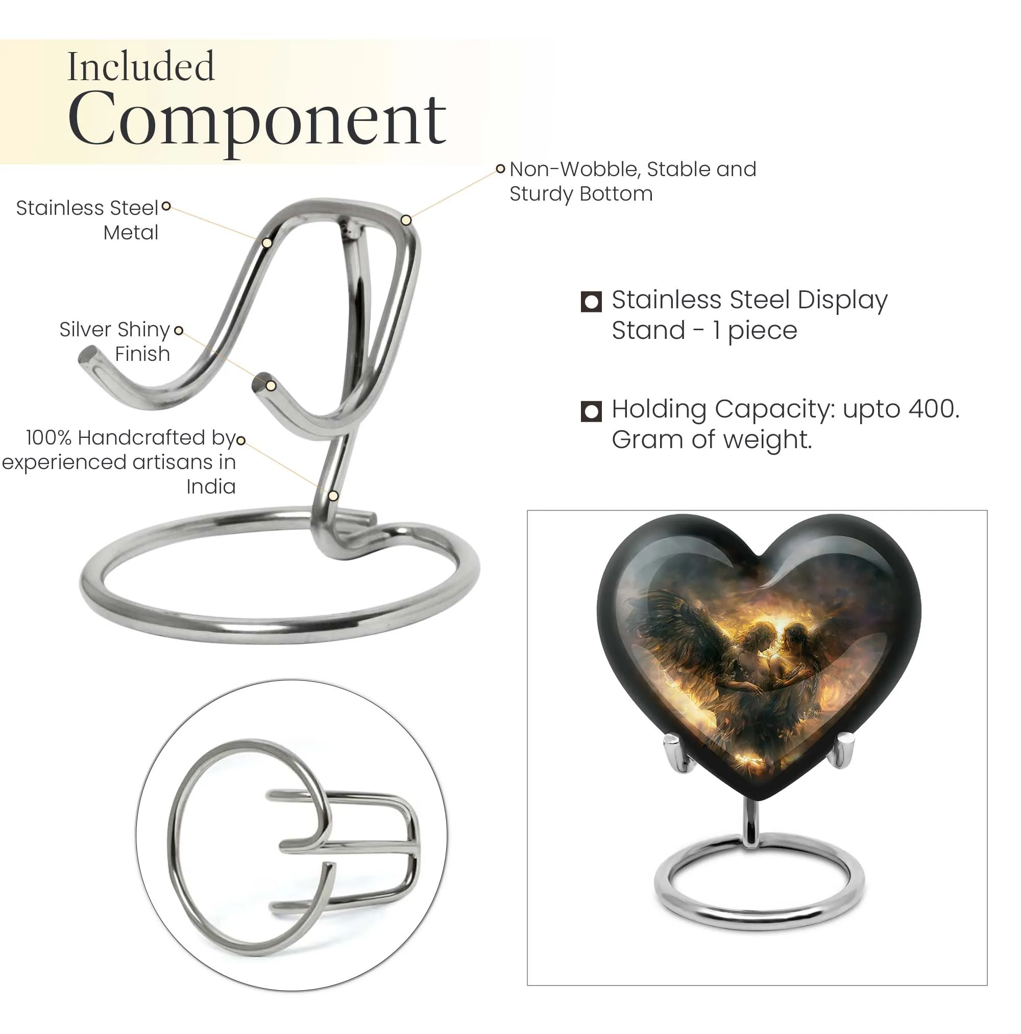 Catholic Burial Memorial Heart Urn for A Devout Departed Journey
