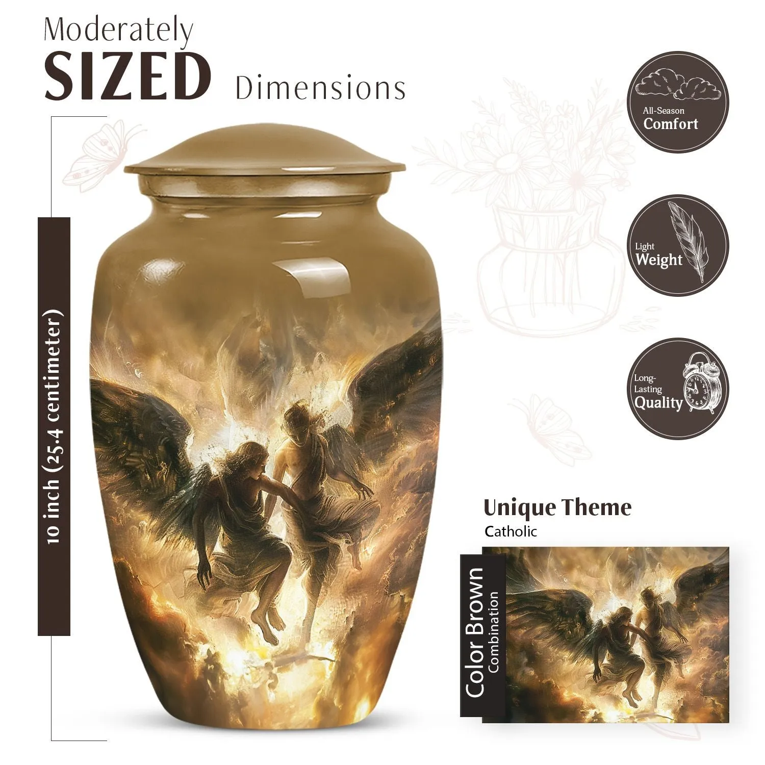 Catholic Memorial Funeral Burial Urn