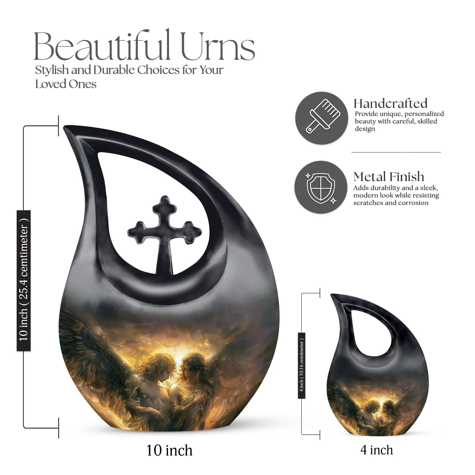Catholic Memorial Urn :  Container For Cremated Adult Human Ashes