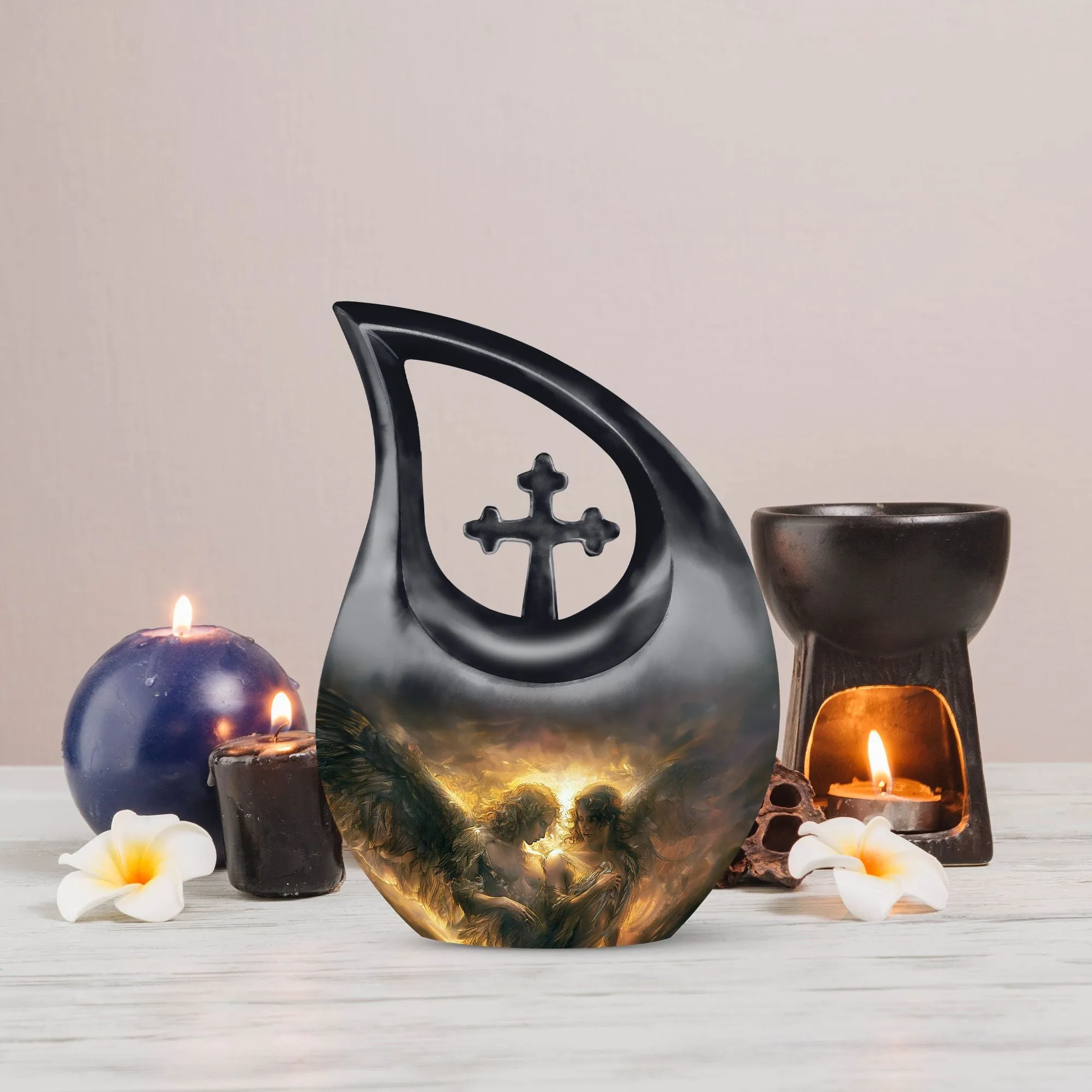 Catholic Memorial Urn :  Container For Cremated Adult Human Ashes