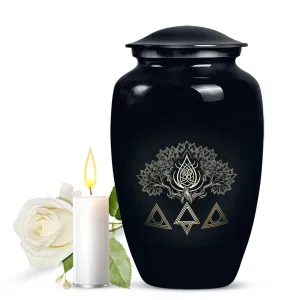 Catholic Pious Cremation Urn: Classically Decorated Funeral