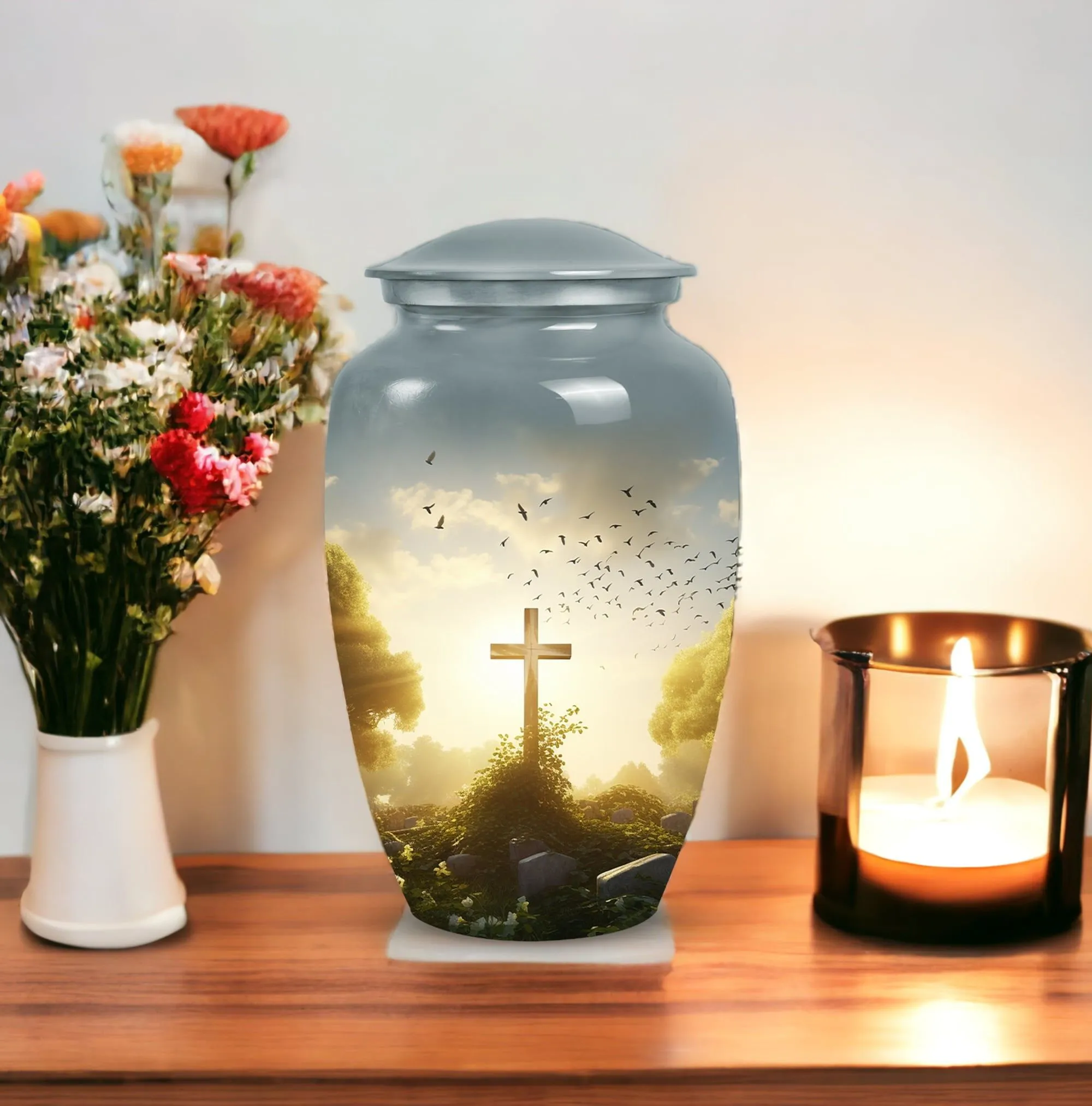 Celtic Cross Large Cremation Funeral Urns For Women And Adults