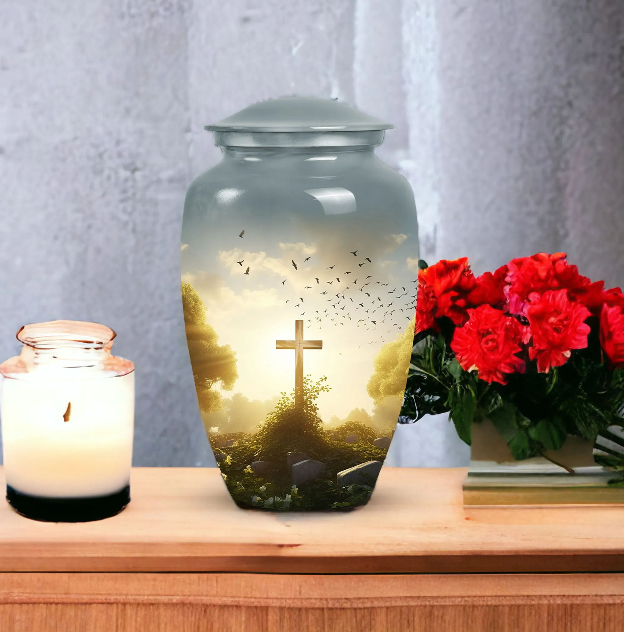 Celtic Cross Large Cremation Funeral Urns For Women And Adults