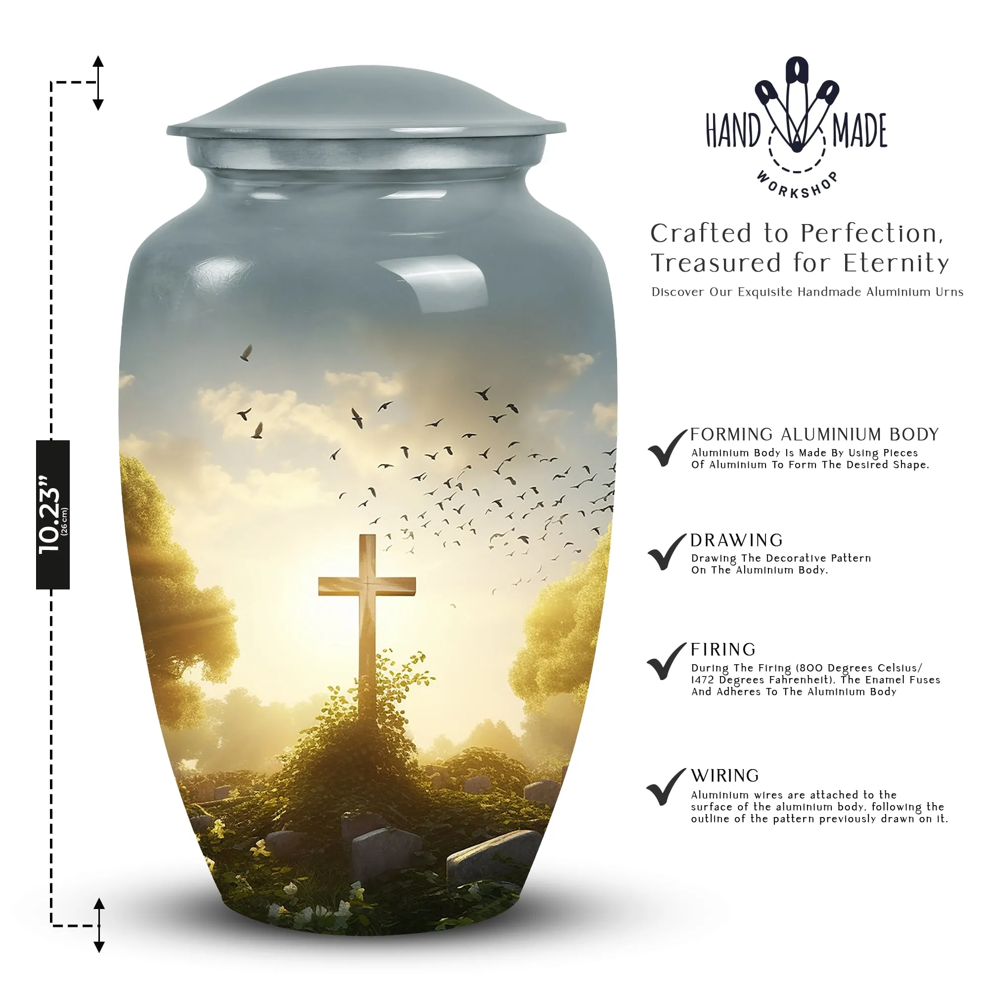 Celtic Cross Large Cremation Funeral Urns For Women And Adults