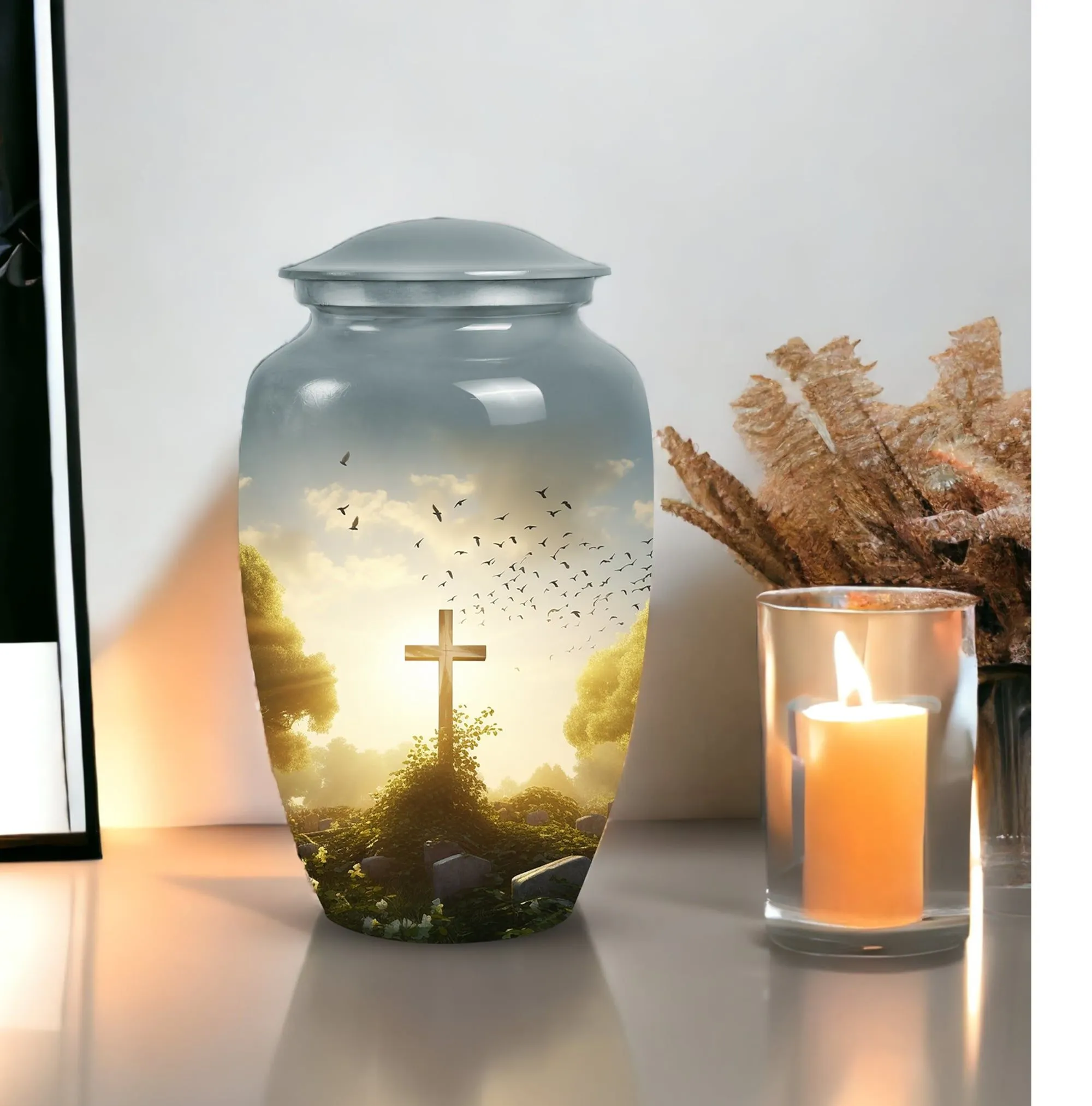 Celtic Cross Large Cremation Funeral Urns For Women And Adults