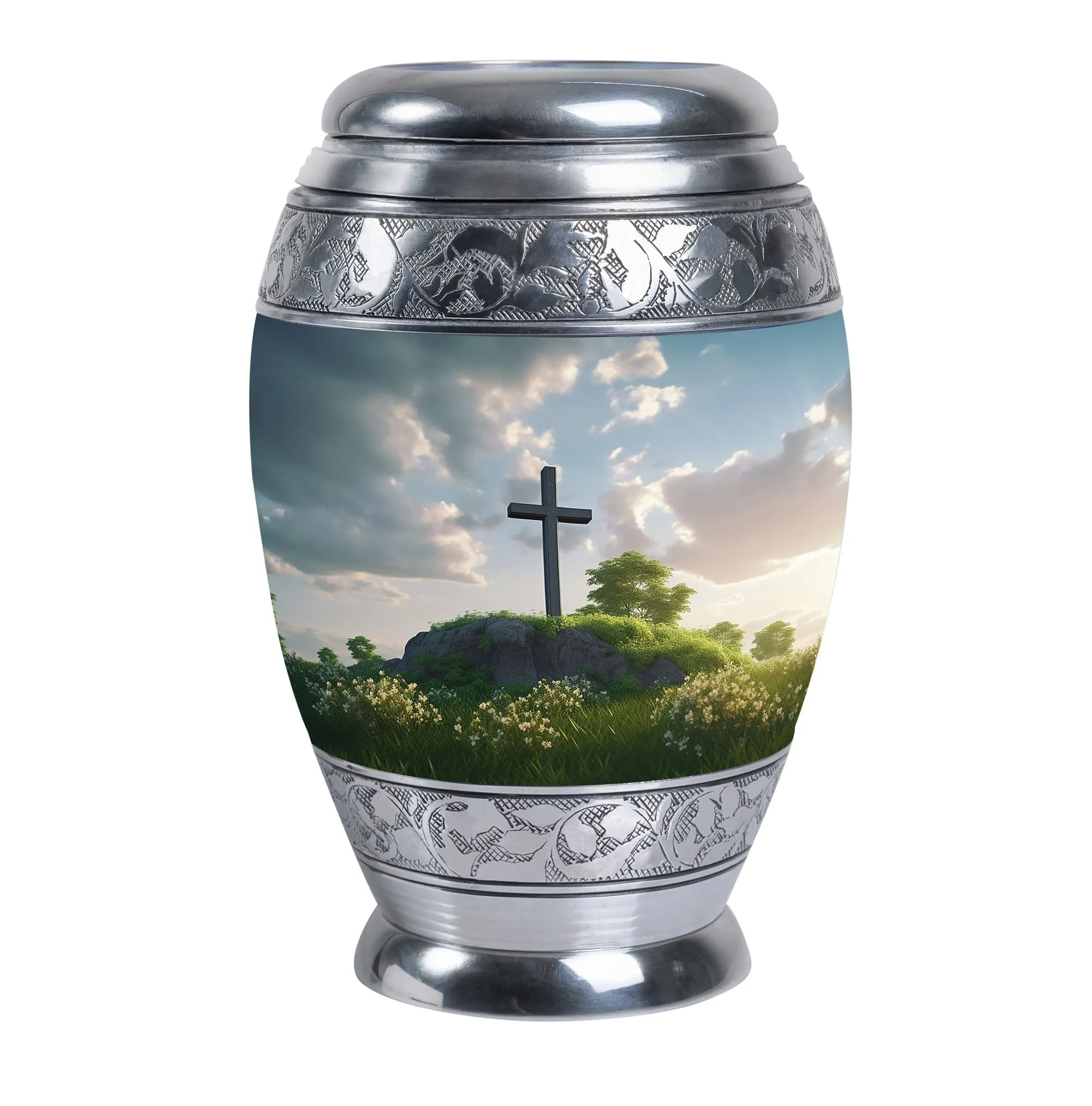 Cherished Remembrance - Jesus Christ Cross Burial Cremation Urn