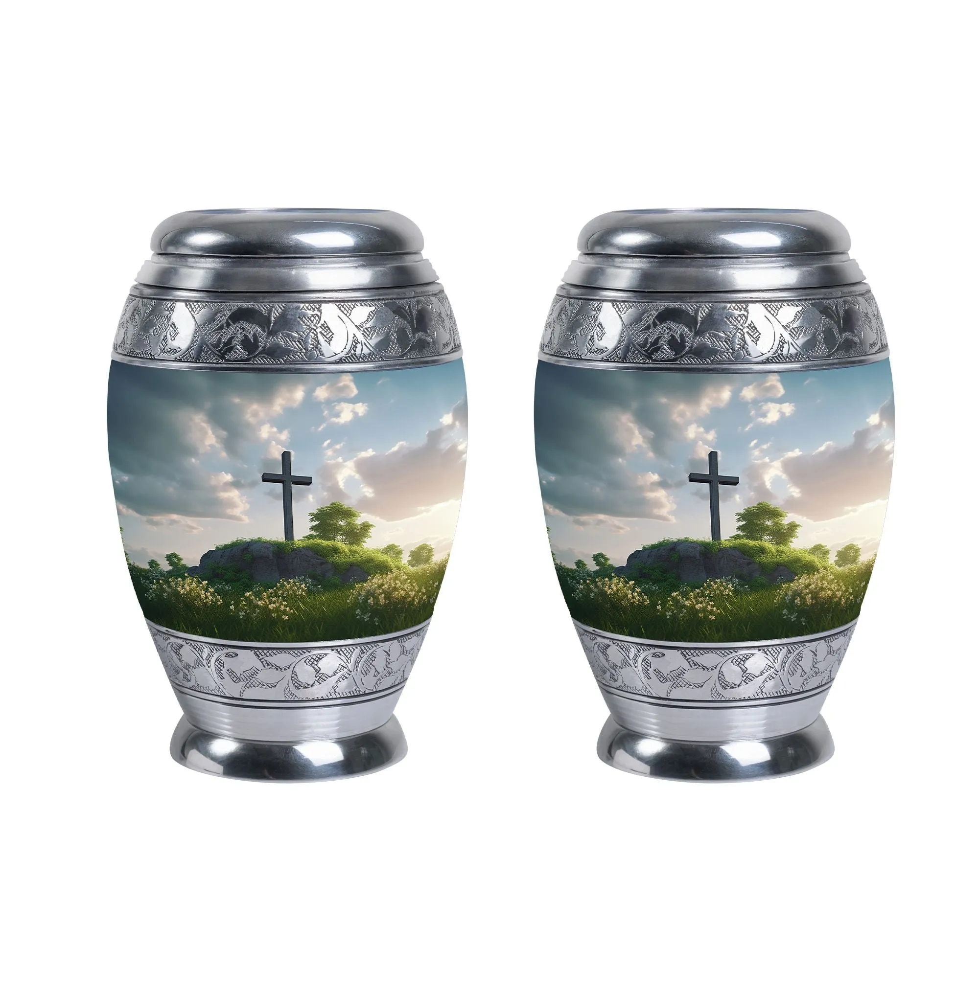 Cherished Remembrance - Jesus Christ Cross Burial Cremation Urn