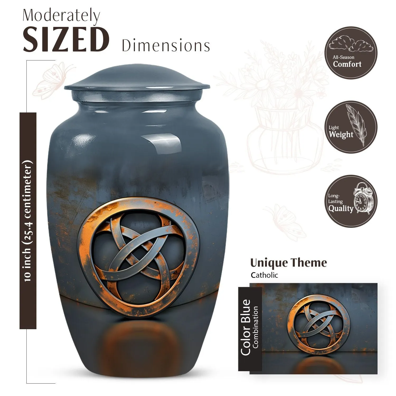 Cherished Remembrance: Premium Catholic Cremation Urn