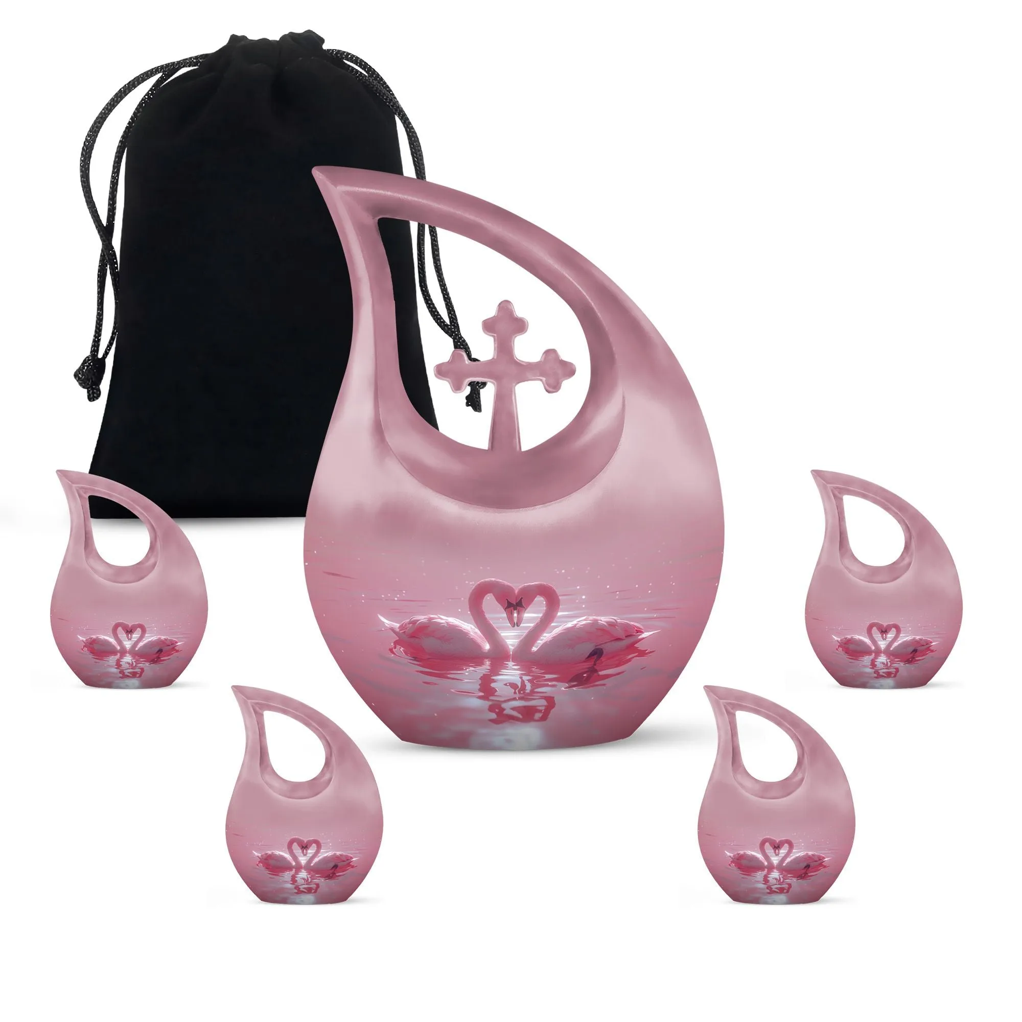 Cherished Swan Sanctuary A Commemorative Urn for a Mother's