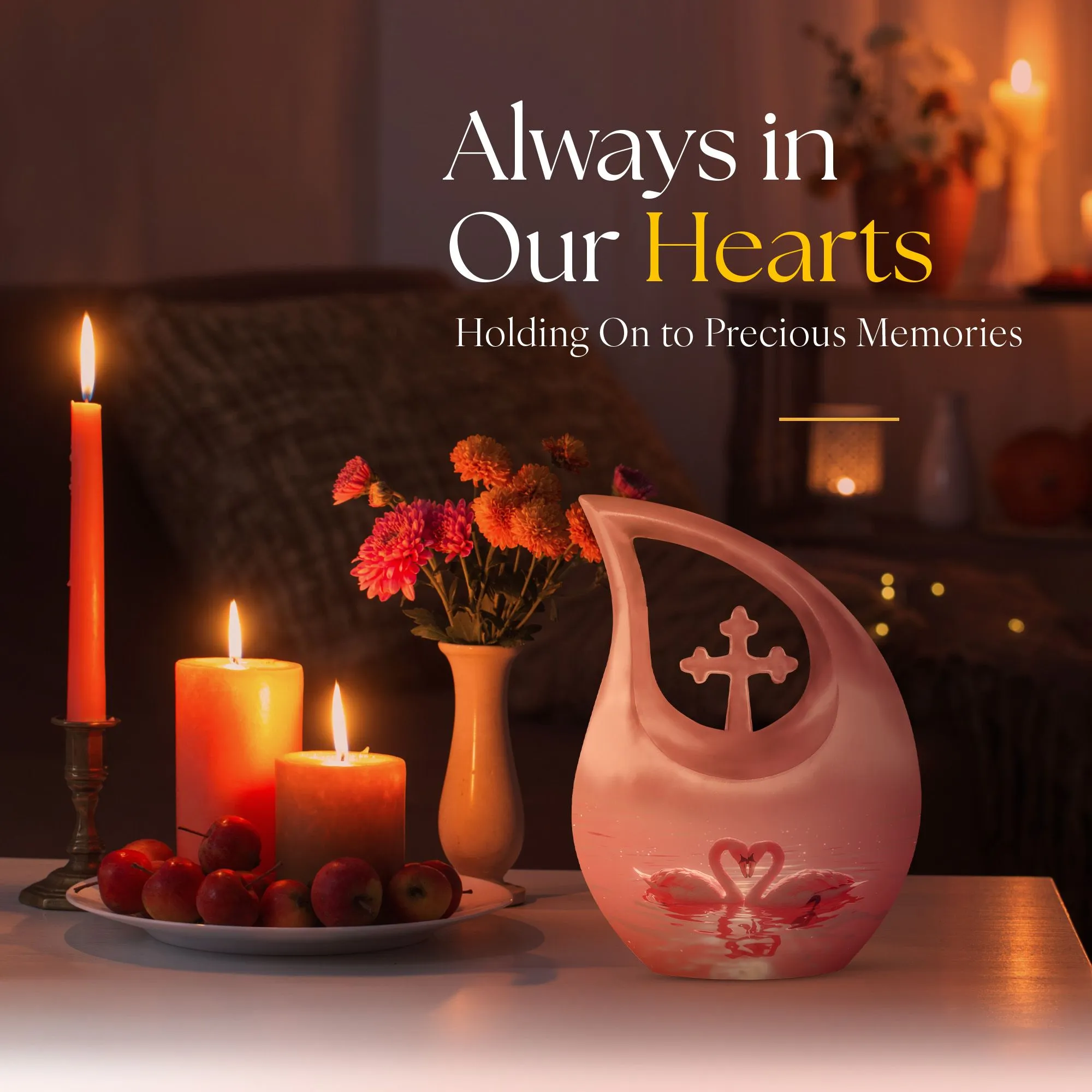 Cherished Swan Sanctuary A Commemorative Urn for a Mother's