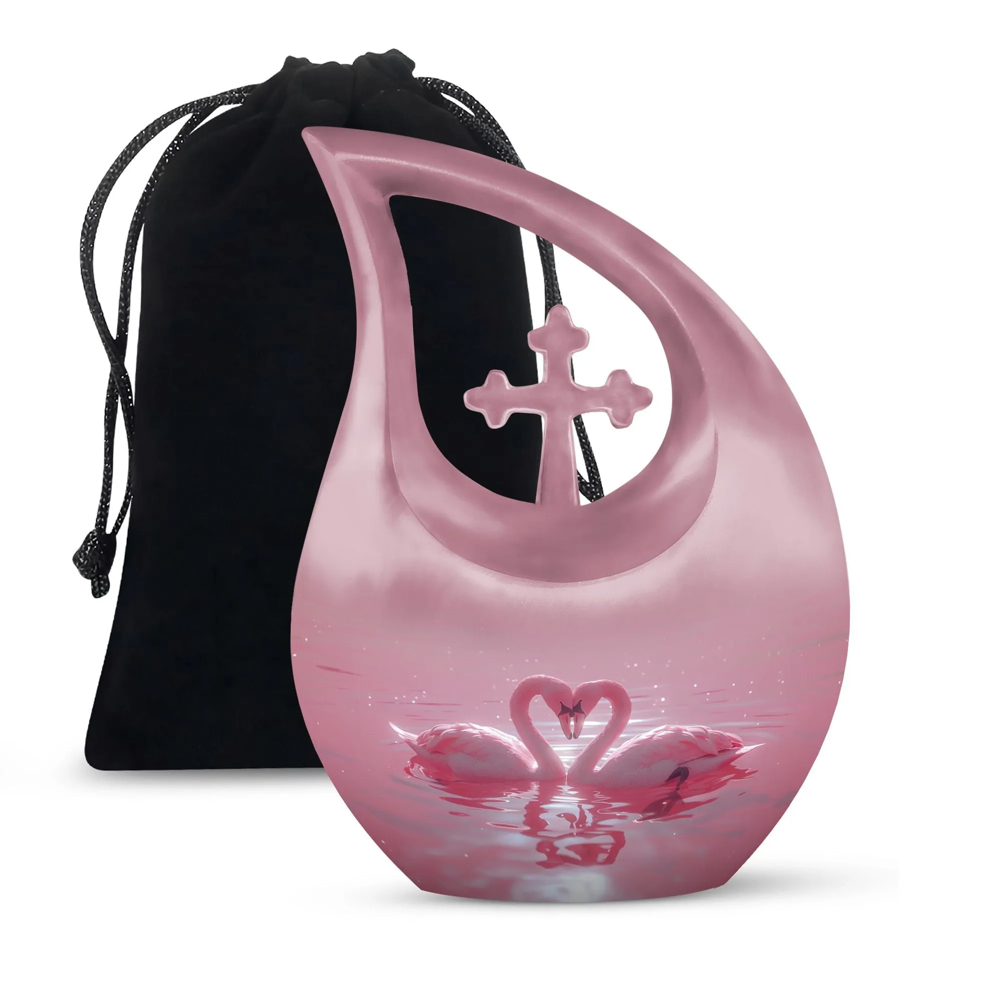 Cherished Swan Sanctuary A Commemorative Urn for a Mother's