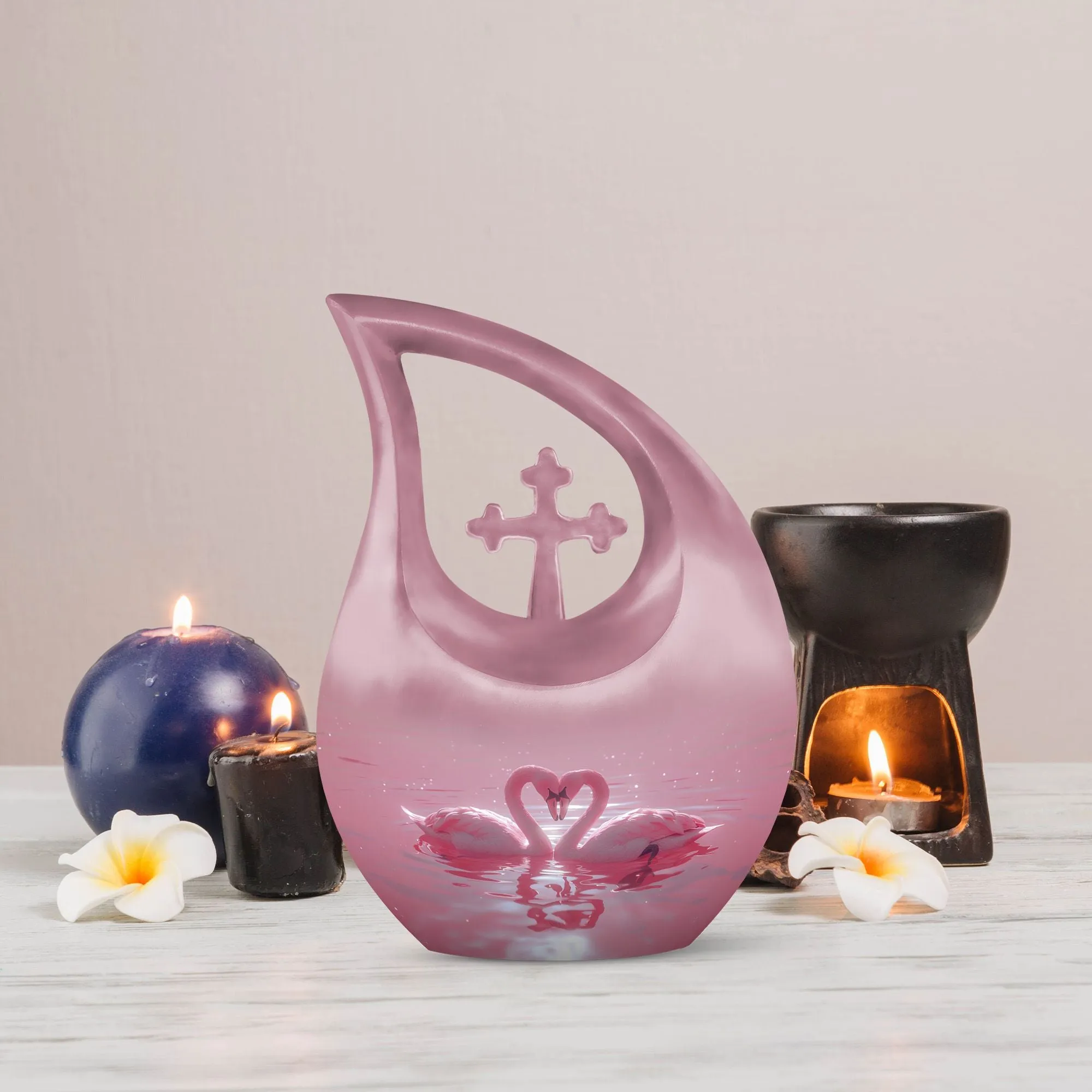 Cherished Swan Sanctuary A Commemorative Urn for a Mother's