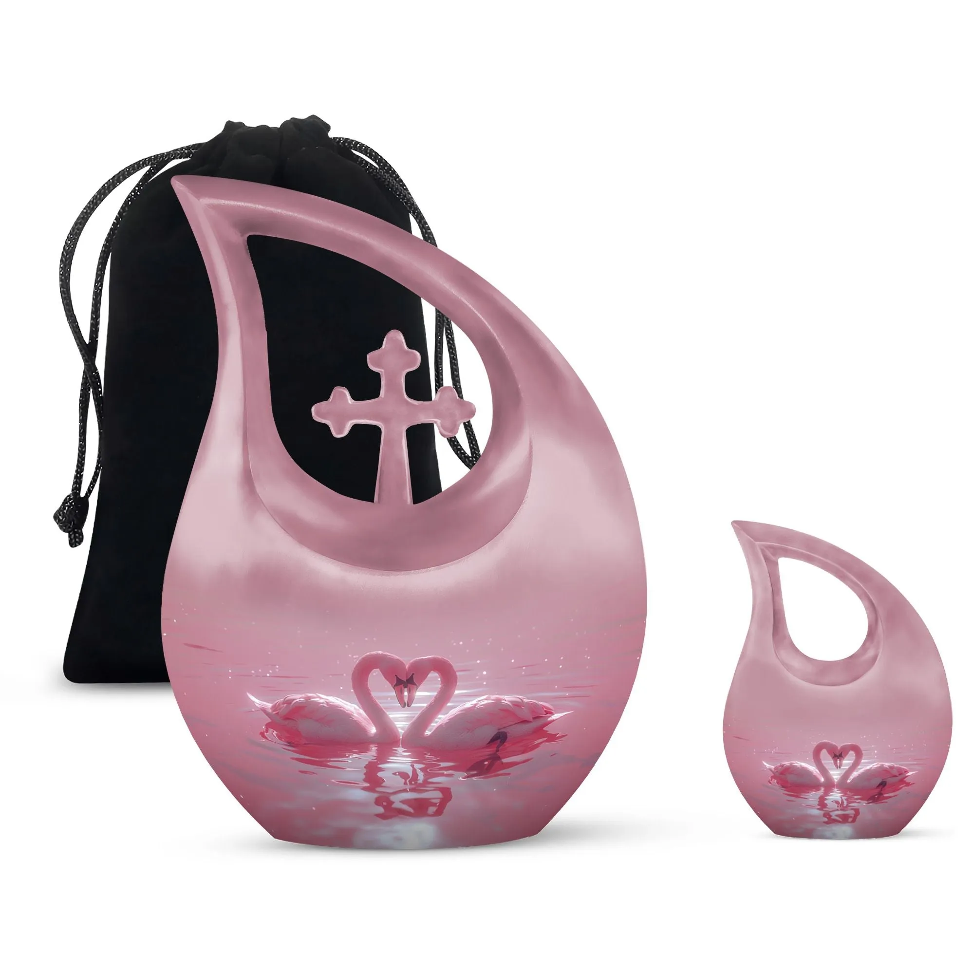 Cherished Swan Sanctuary A Commemorative Urn for a Mother's