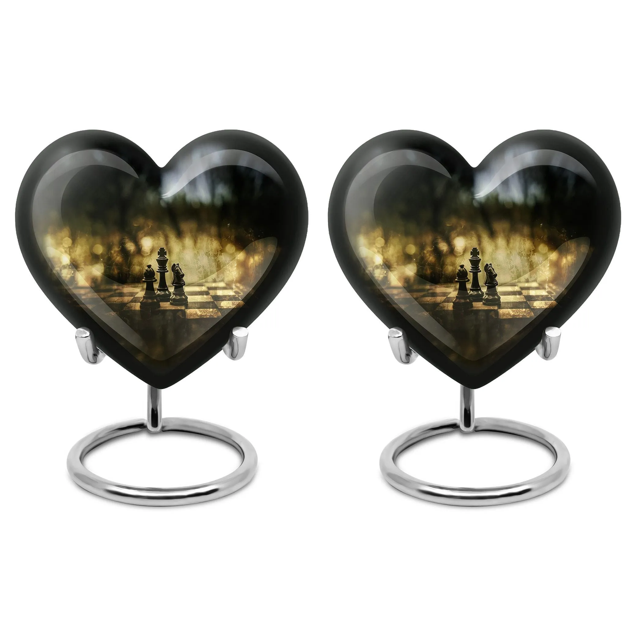 Chess-inspired Memorial Urn Resilient Men's Tribute in Aluminum