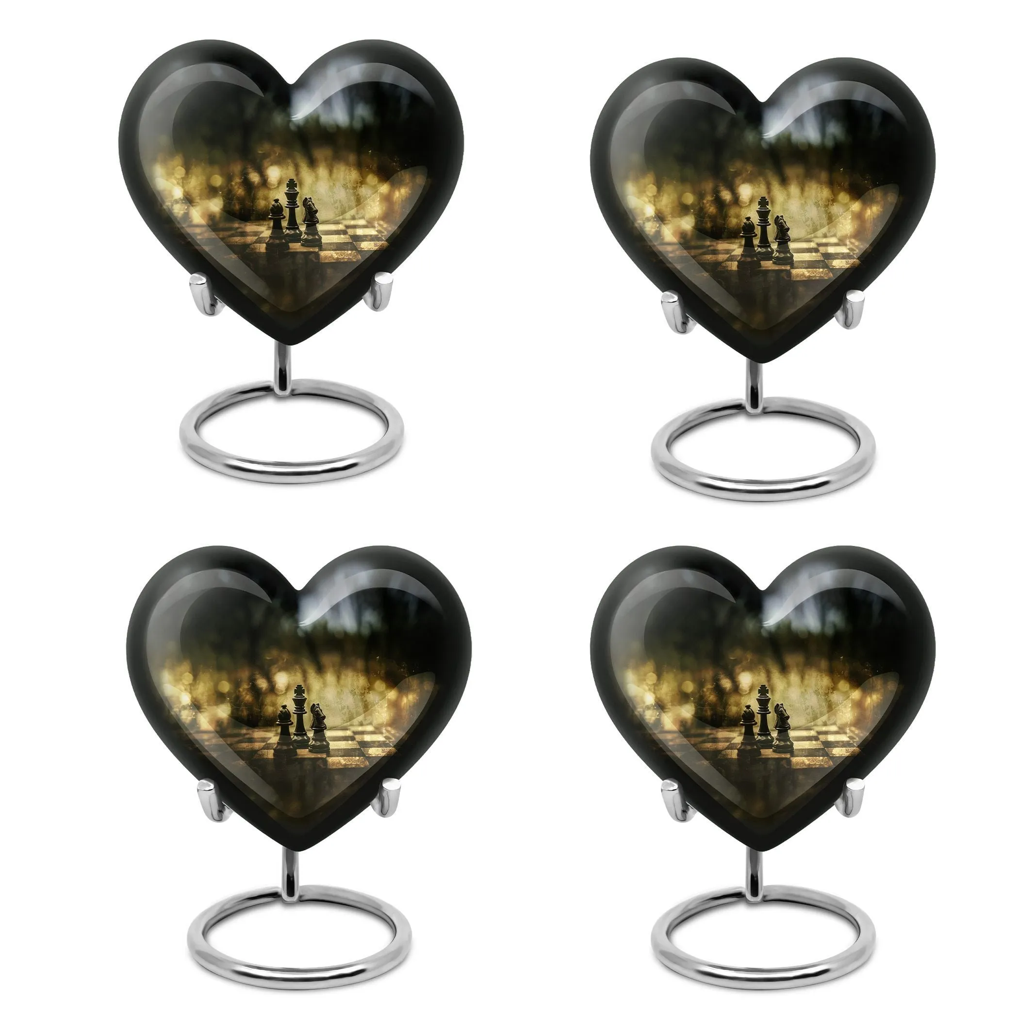 Chess-inspired Memorial Urn Resilient Men's Tribute in Aluminum