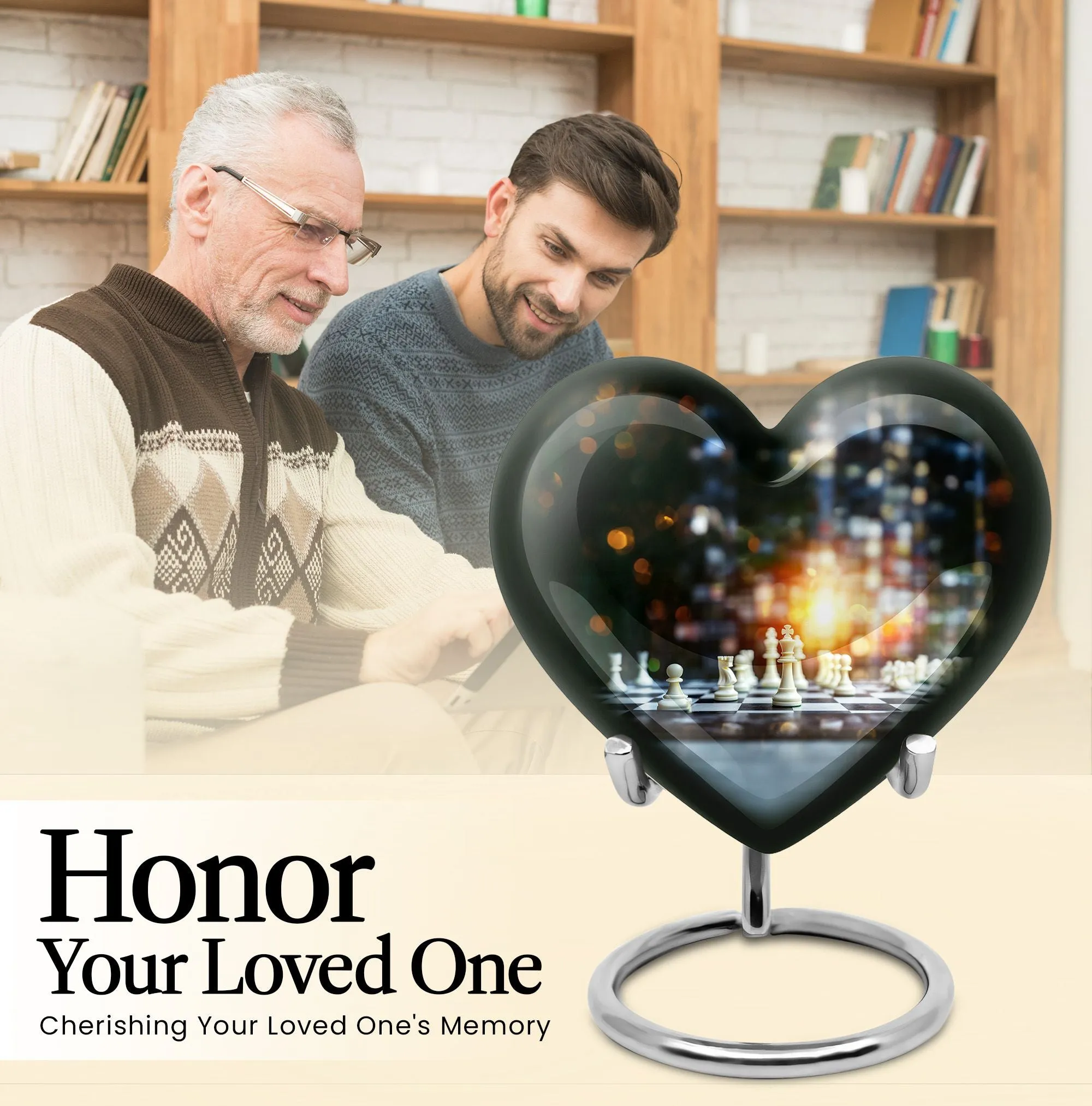 Chess Scroll Eternity - Ultimate Cremation Urn for Gentleman Tribute