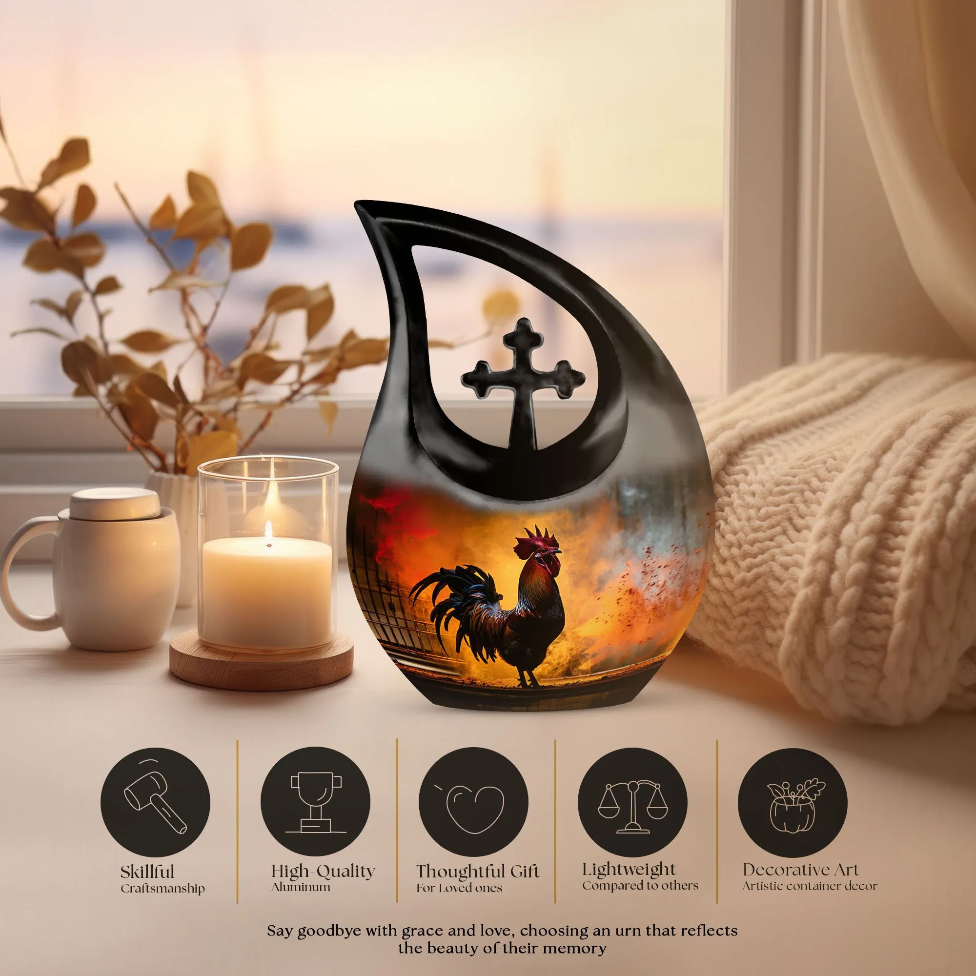Chicken Urn small urn for cremated remains ashes keepsake