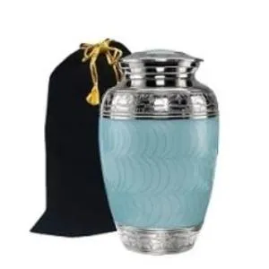 Classic Baby Blue Brass Cremation Urn