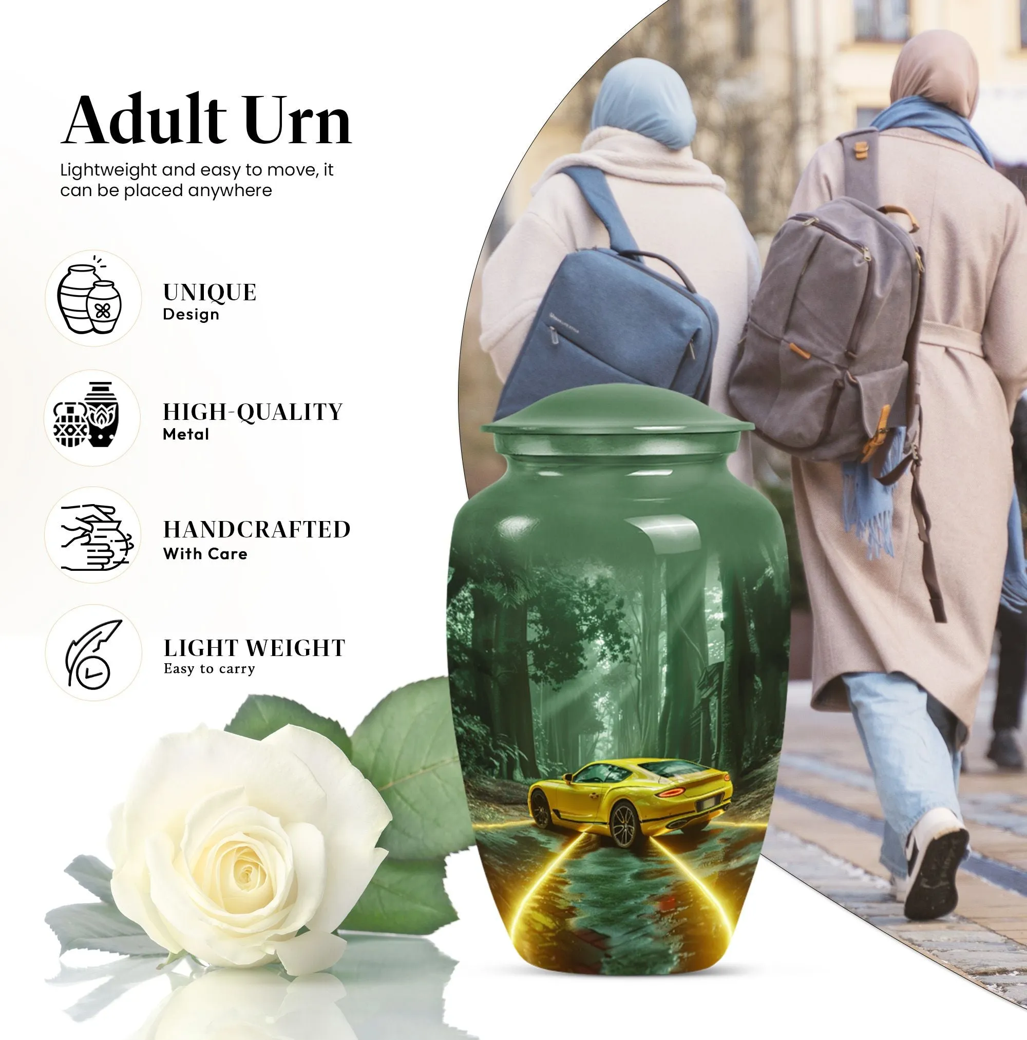 Classic Car Cremation Urn: Butterfly Themed Cremation Solution