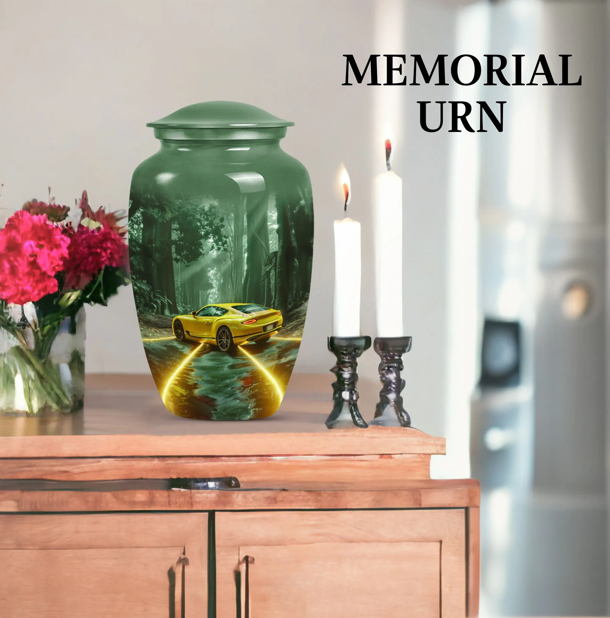 Classic Car Cremation Urn: Butterfly Themed Cremation Solution