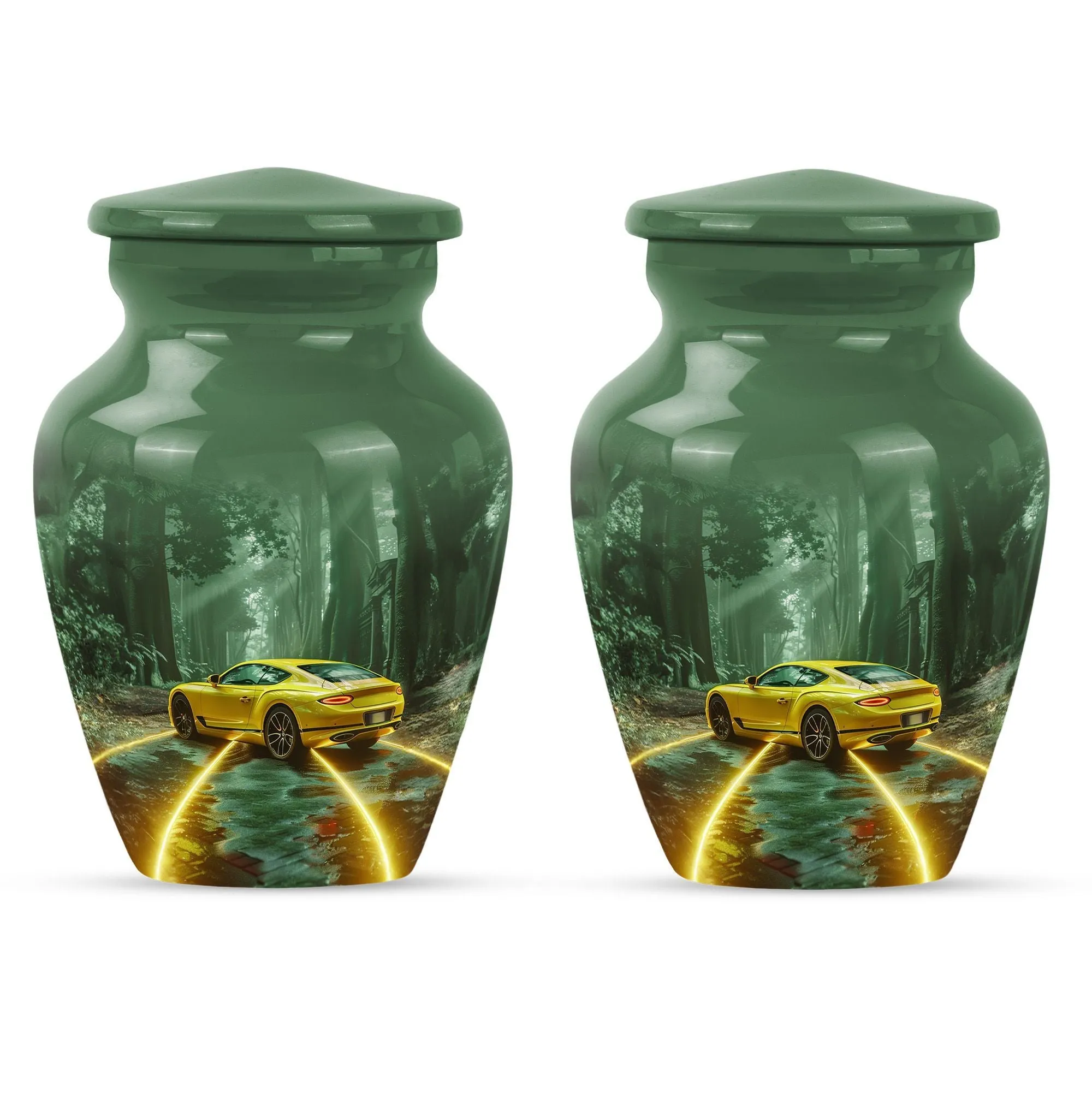 Classic Car Cremation Urn: Butterfly Themed Cremation Solution