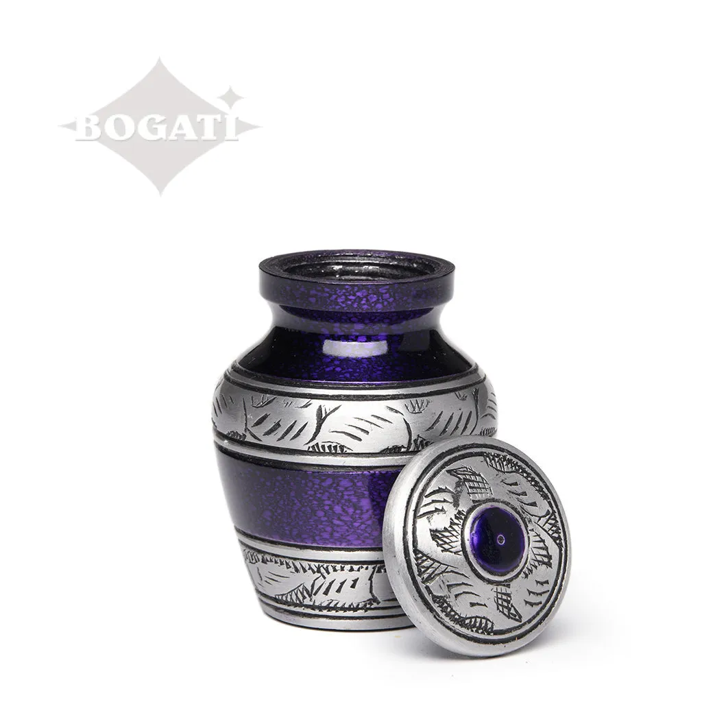 CLEARANCE - KEEPSAKE- Alloy Urn -3246– PURPLE with VINE BAND - Pack of 10