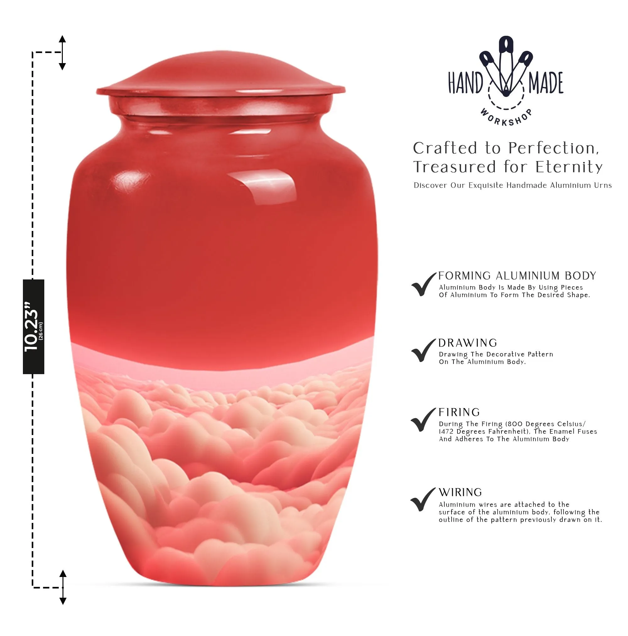 Clouds Eternal Remembrance - Cremation Large Urn For Ashes
