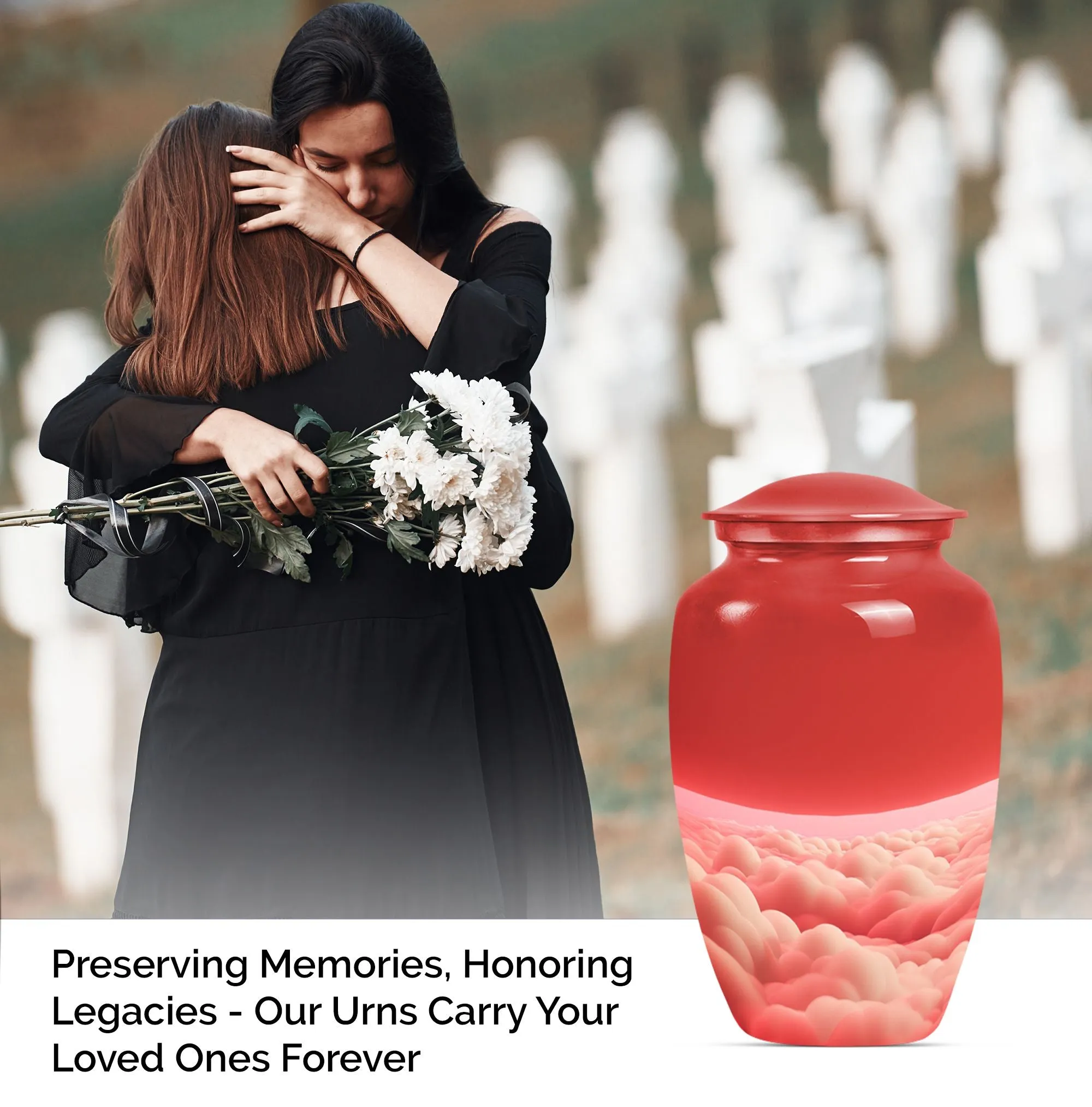 Clouds Eternal Remembrance - Cremation Large Urn For Ashes