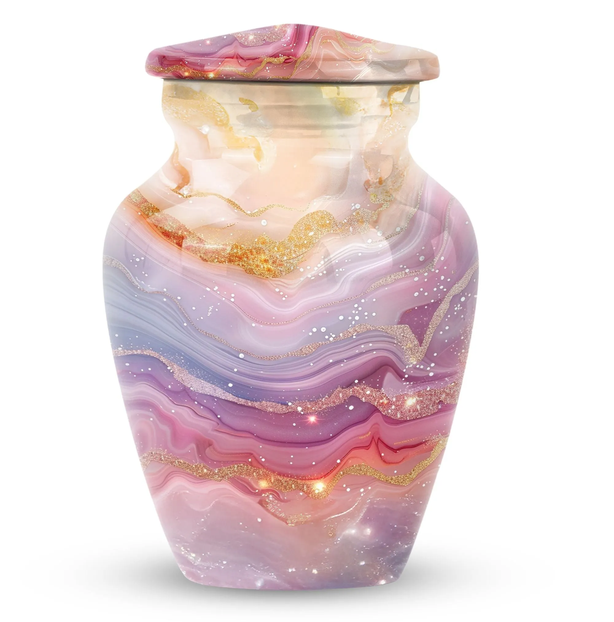 Colourful Swirl Cremation Urn - Vessel For Cremated human Ashes