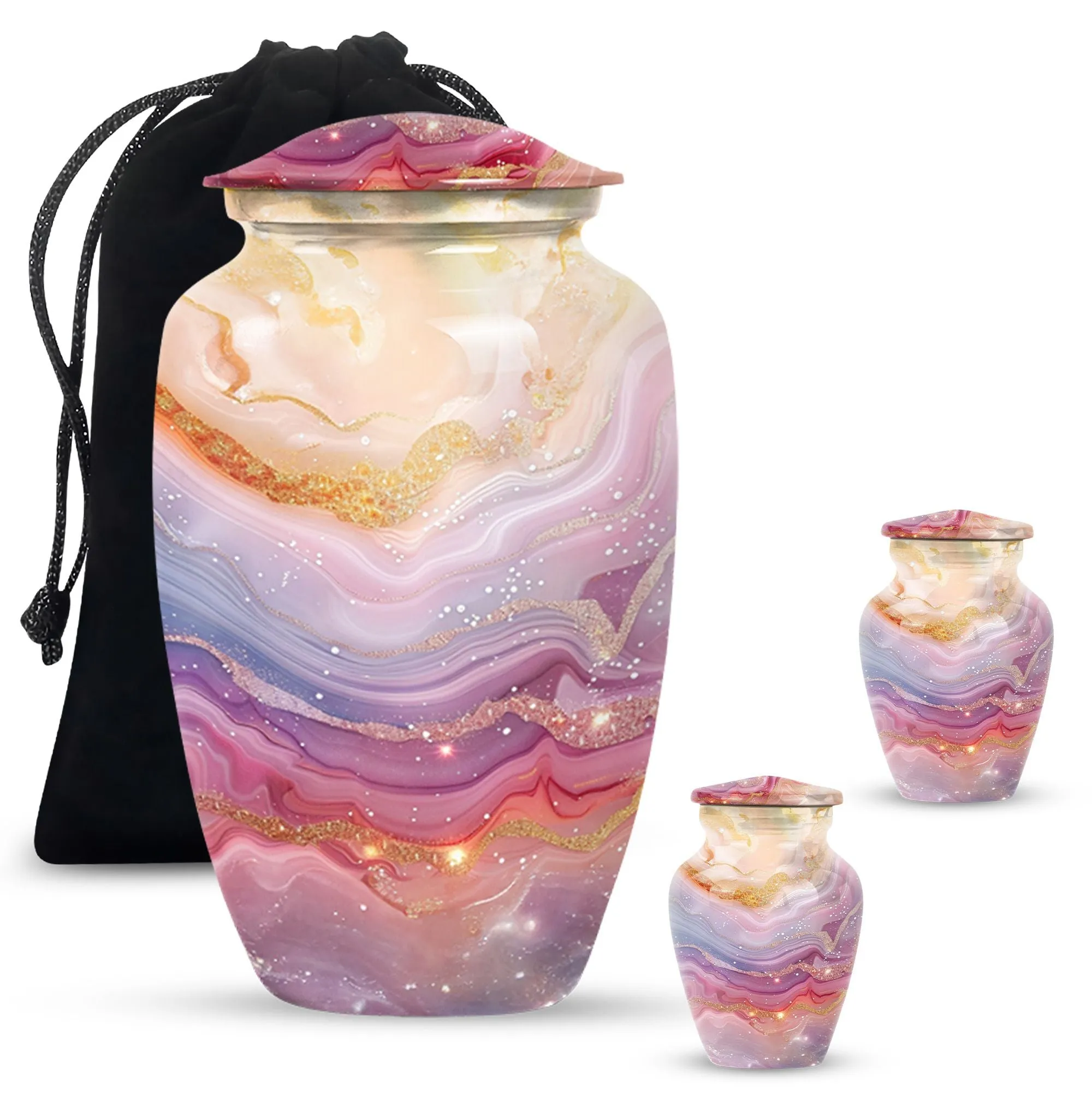 Colourful Swirl Cremation Urn - Vessel For Cremated human Ashes