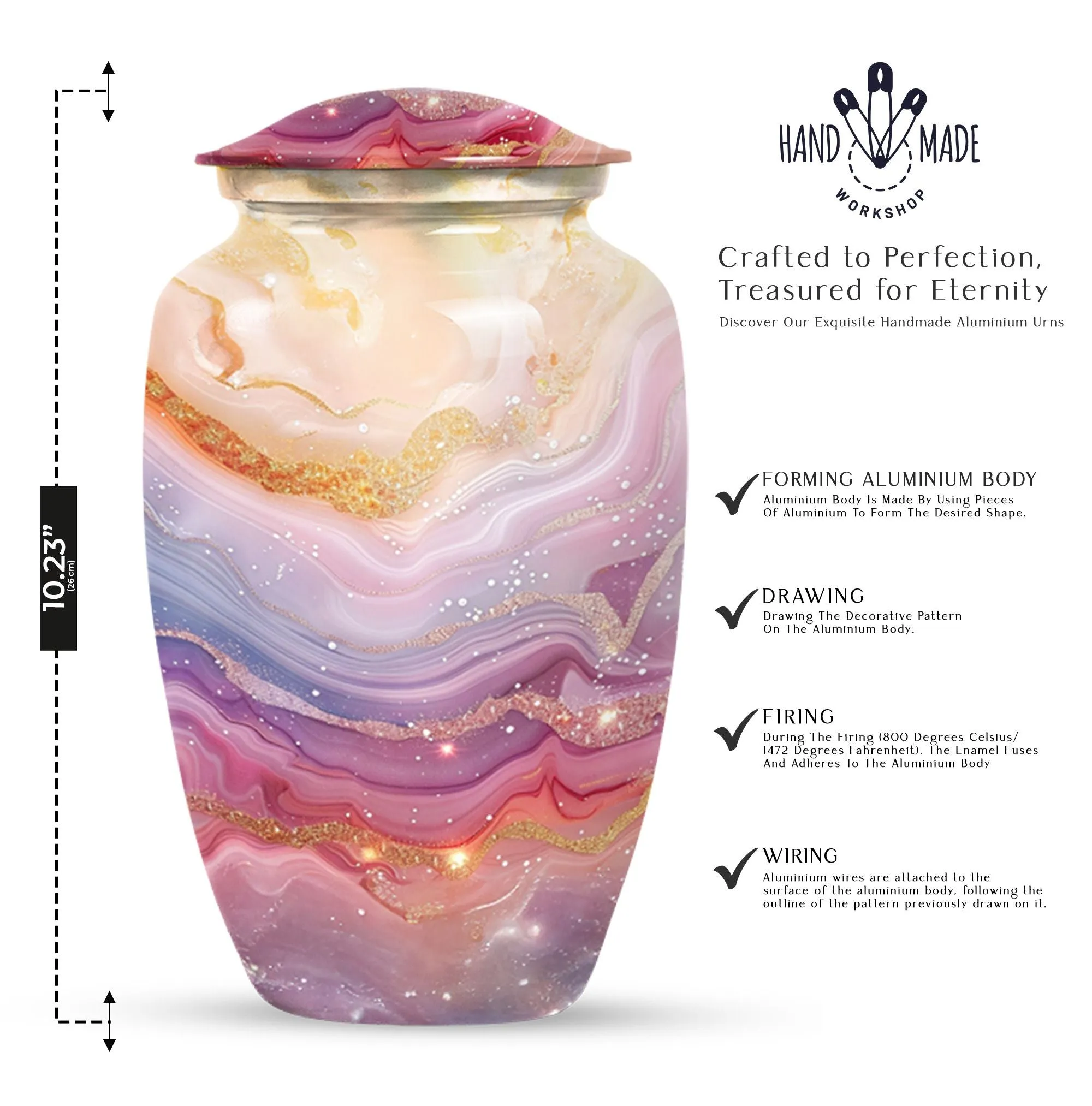 Colourful Swirl Cremation Urn - Vessel For Cremated human Ashes