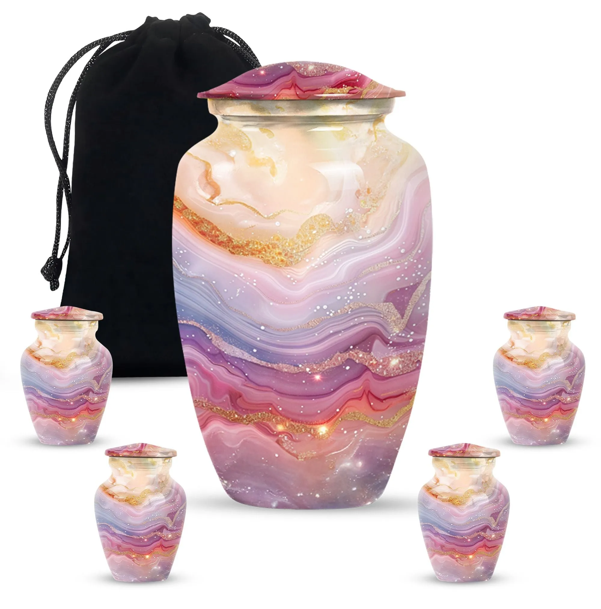 Colourful Swirl Cremation Urn - Vessel For Cremated human Ashes