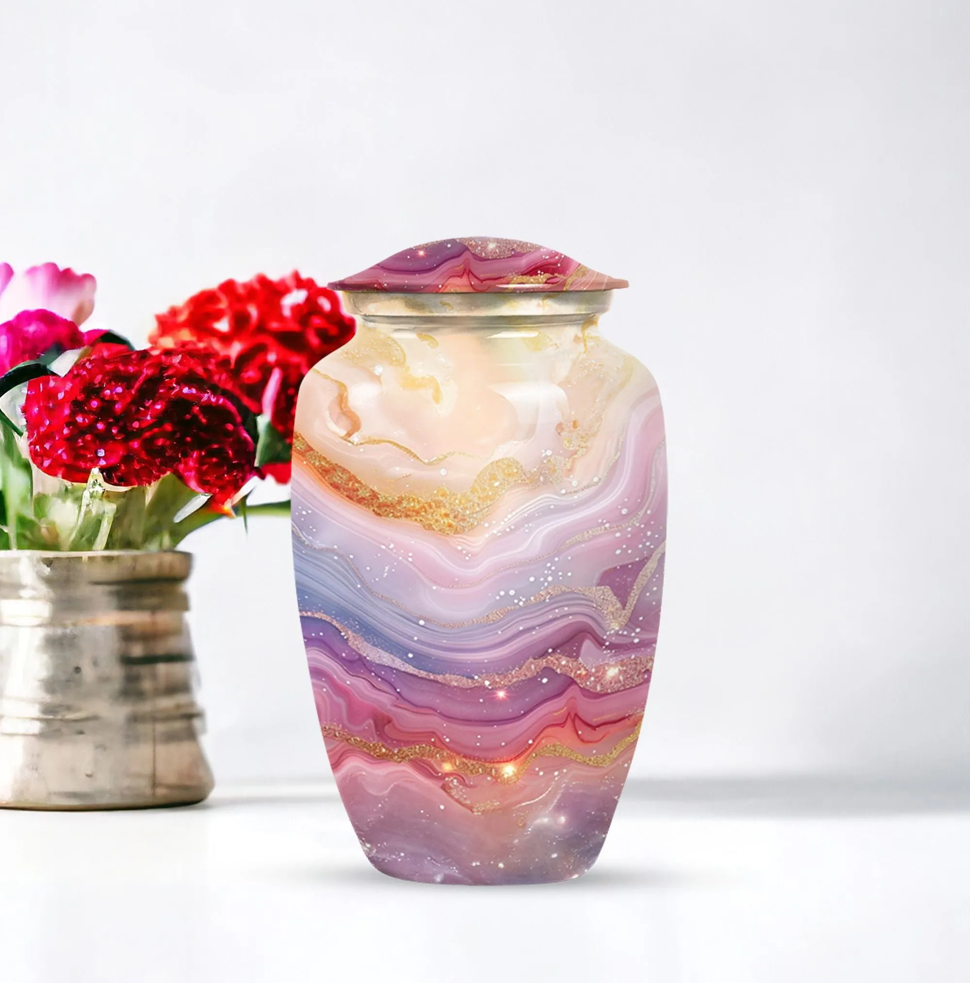 Colourful Swirl Cremation Urn - Vessel For Cremated human Ashes