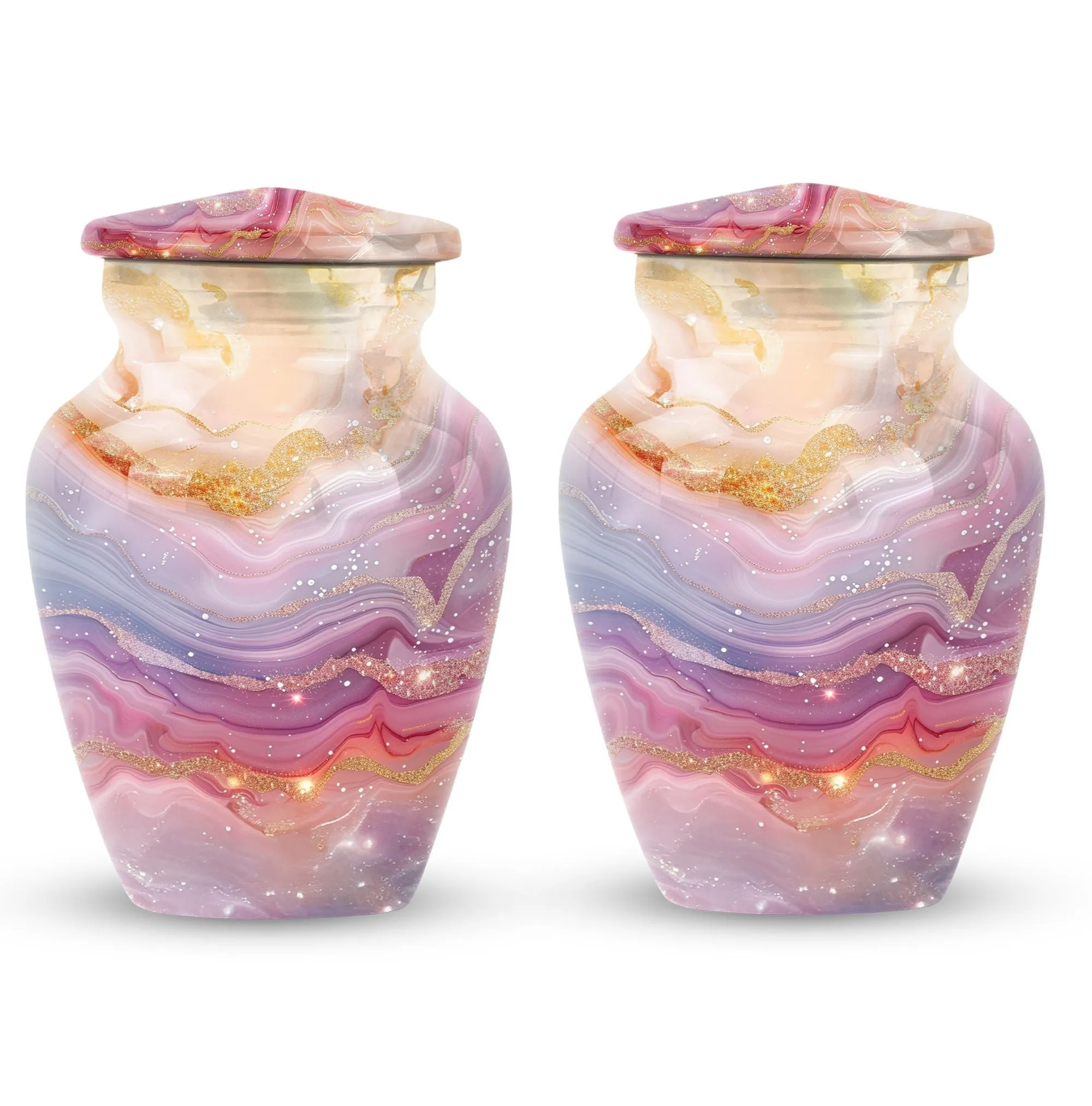 Colourful Swirl Cremation Urn - Vessel For Cremated human Ashes