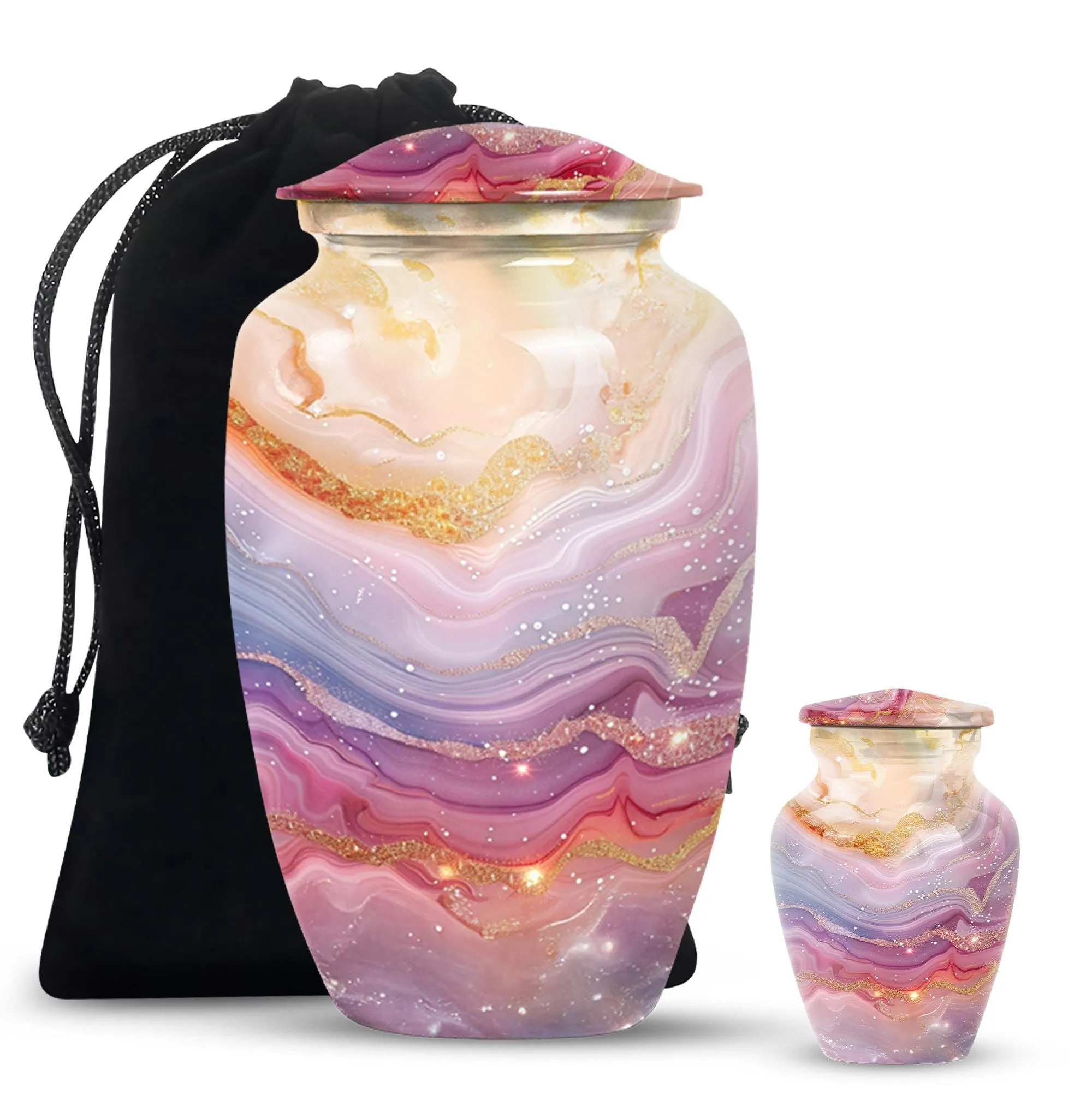 Colourful Swirl Cremation Urn - Vessel For Cremated human Ashes