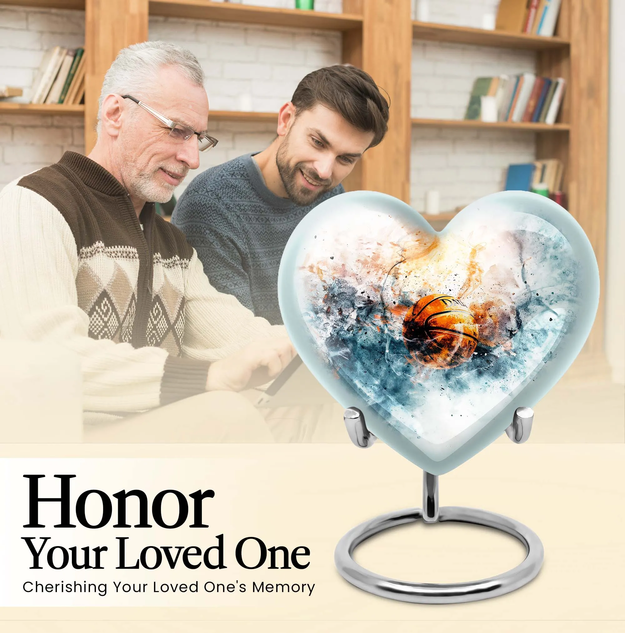 Commemorative Basketball Tribute: Men's Funeral Ashes Memorial Urn