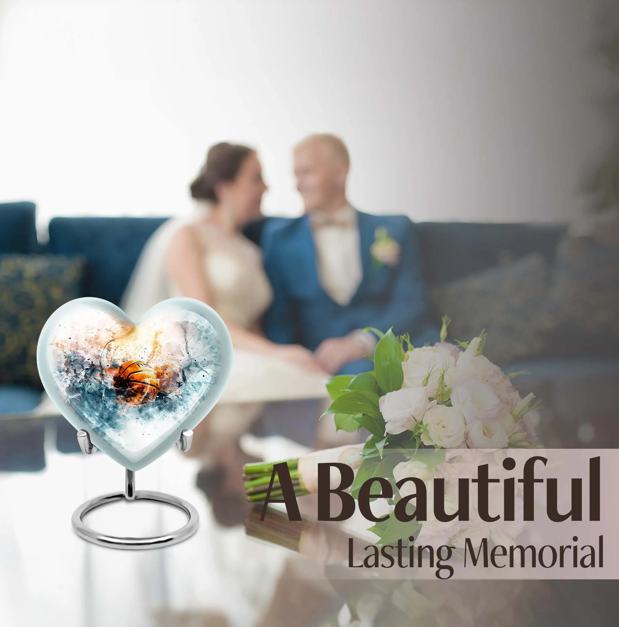 Commemorative Basketball Tribute: Men's Funeral Ashes Memorial Urn