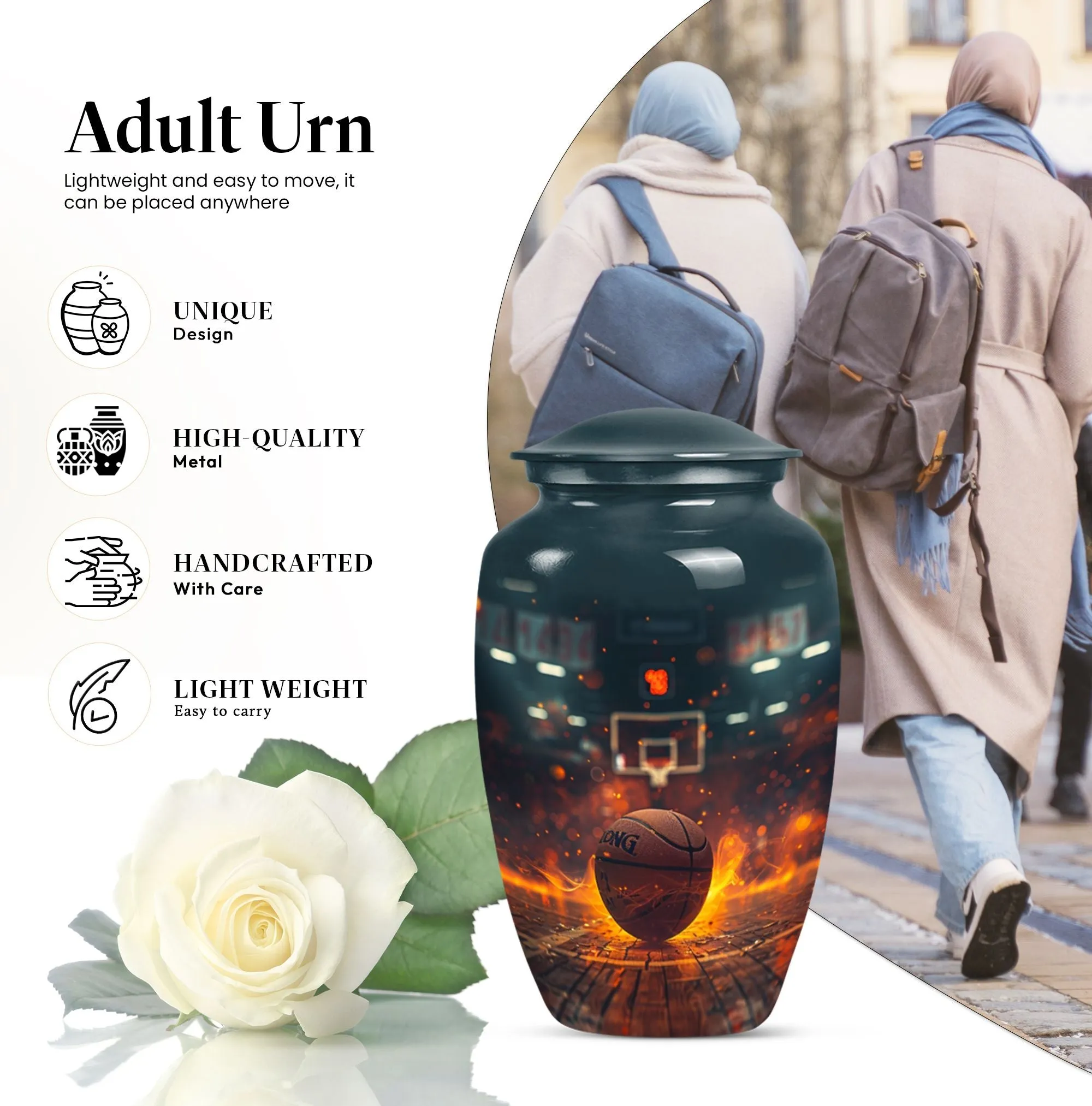 Commendation Casket |  Basketball Memorial Cremation Urn