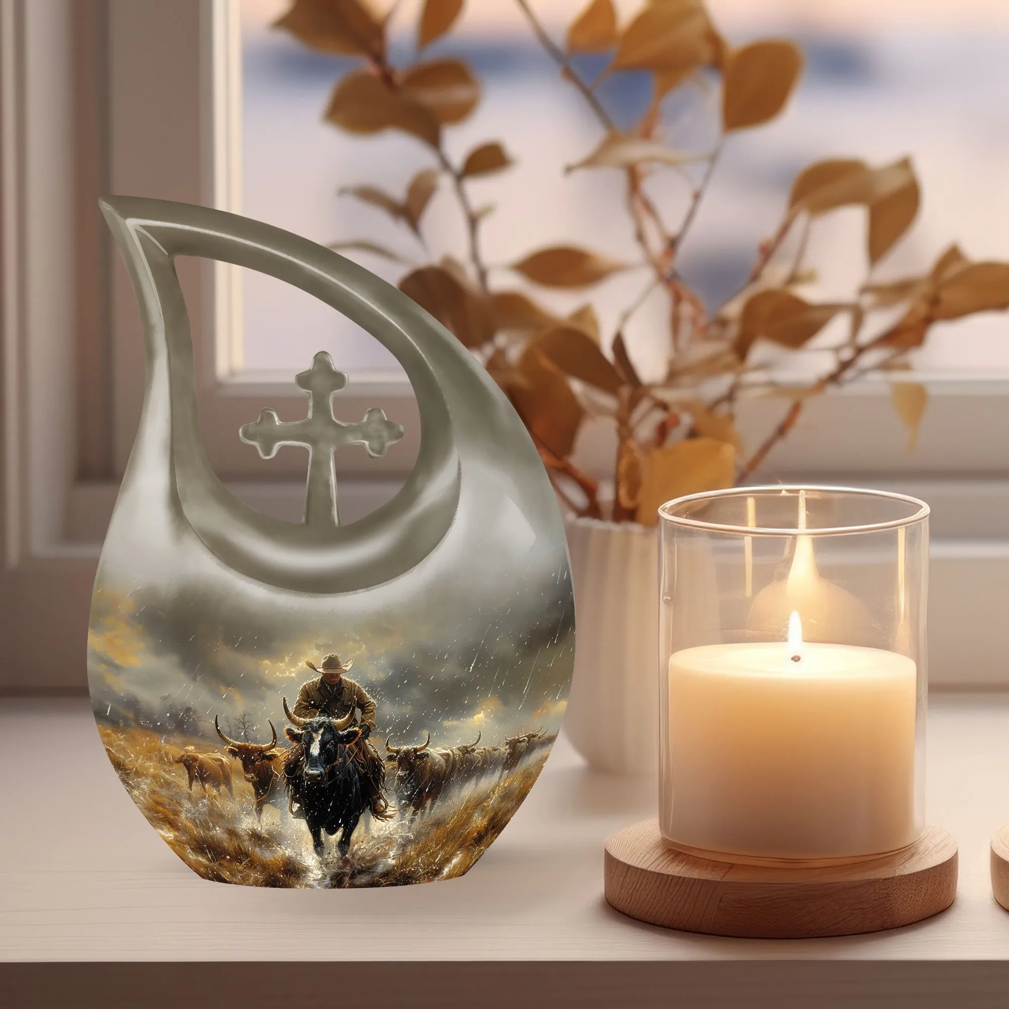 Cowboy Pink Urn - A Distinct Memorial Tribute for Love