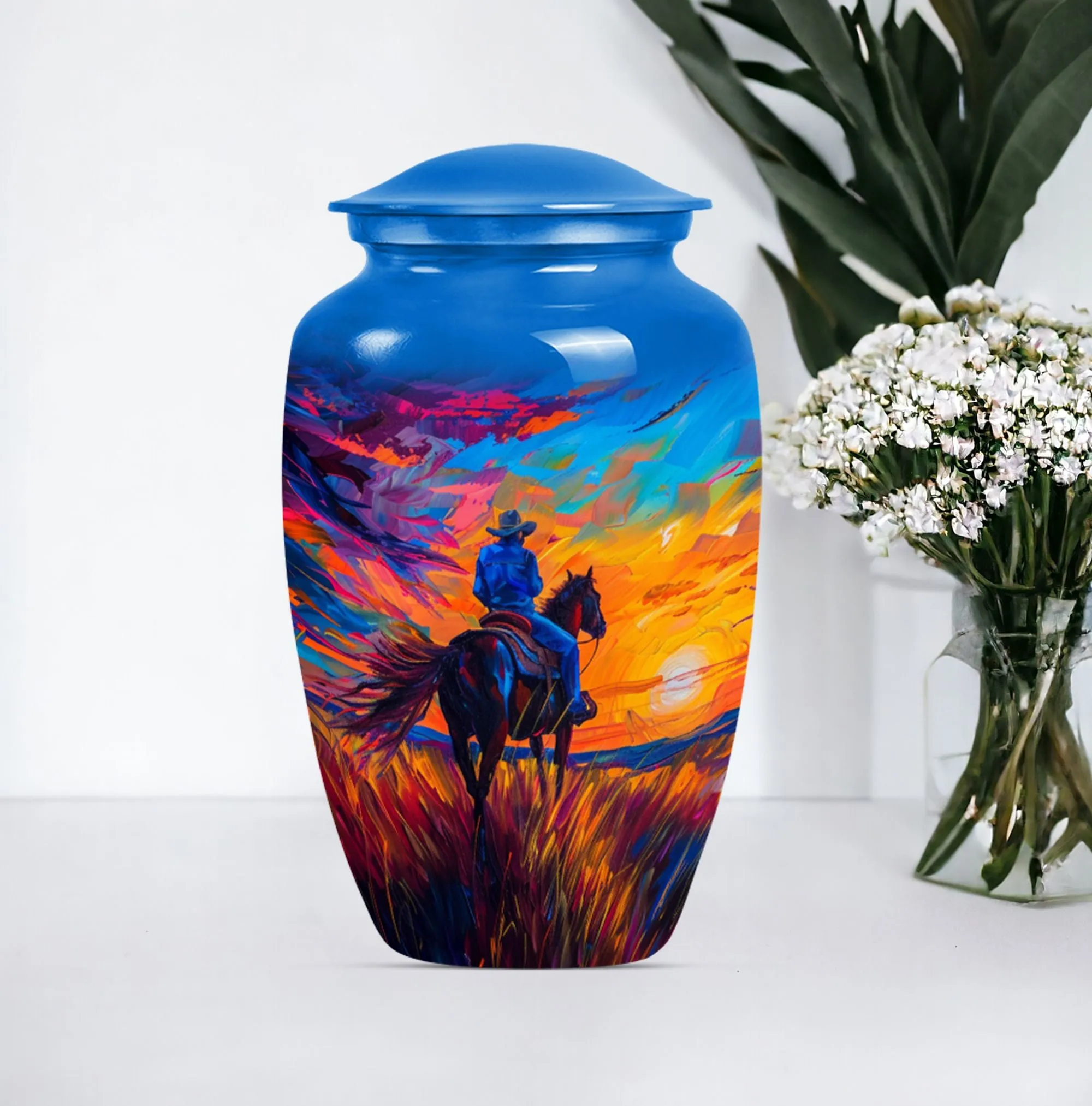 Cowboy Sensibility Memorial Urn for Invaluable Farewell