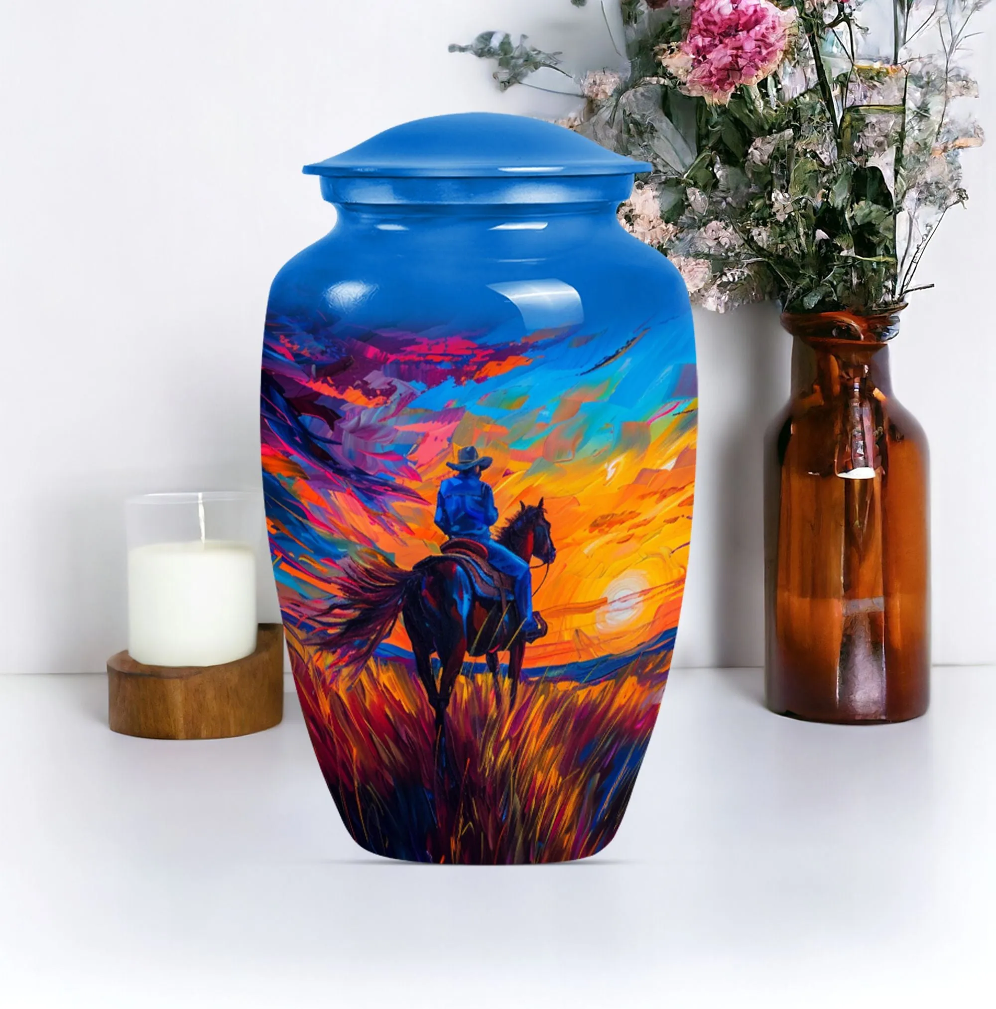 Cowboy Sensibility Memorial Urn for Invaluable Farewell