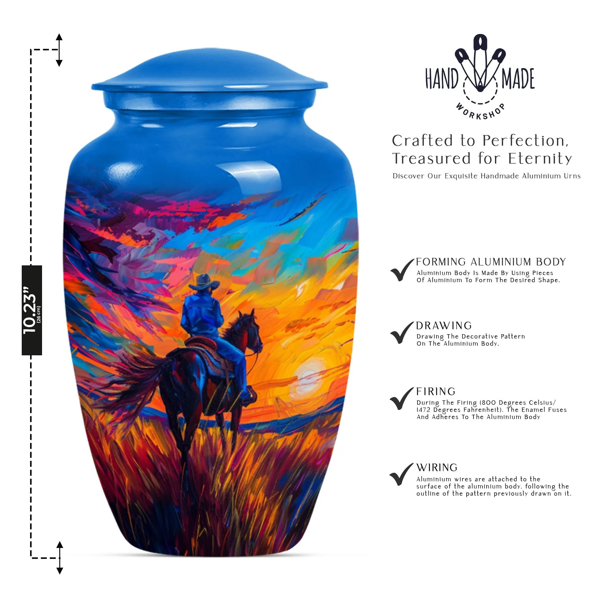 Cowboy Sensibility Memorial Urn for Invaluable Farewell