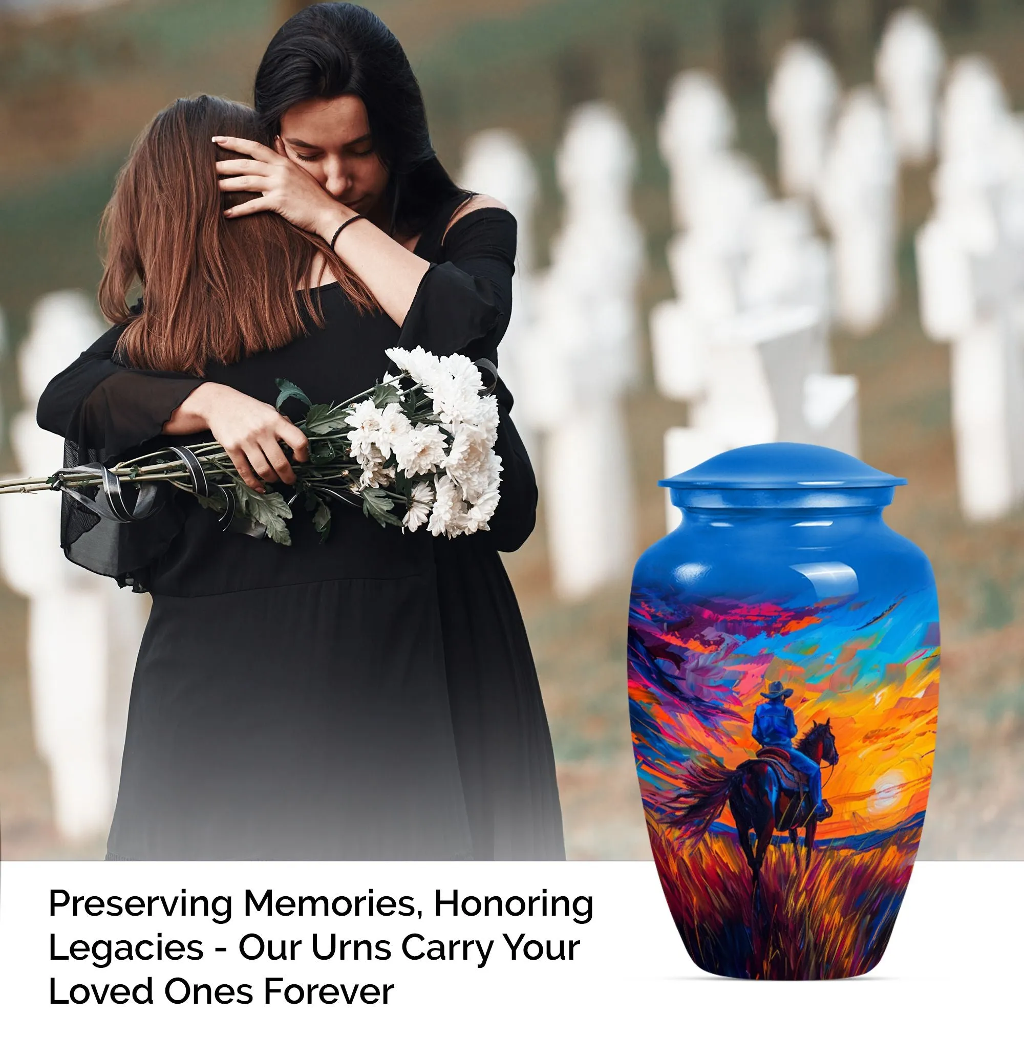 Cowboy Sensibility Memorial Urn for Invaluable Farewell