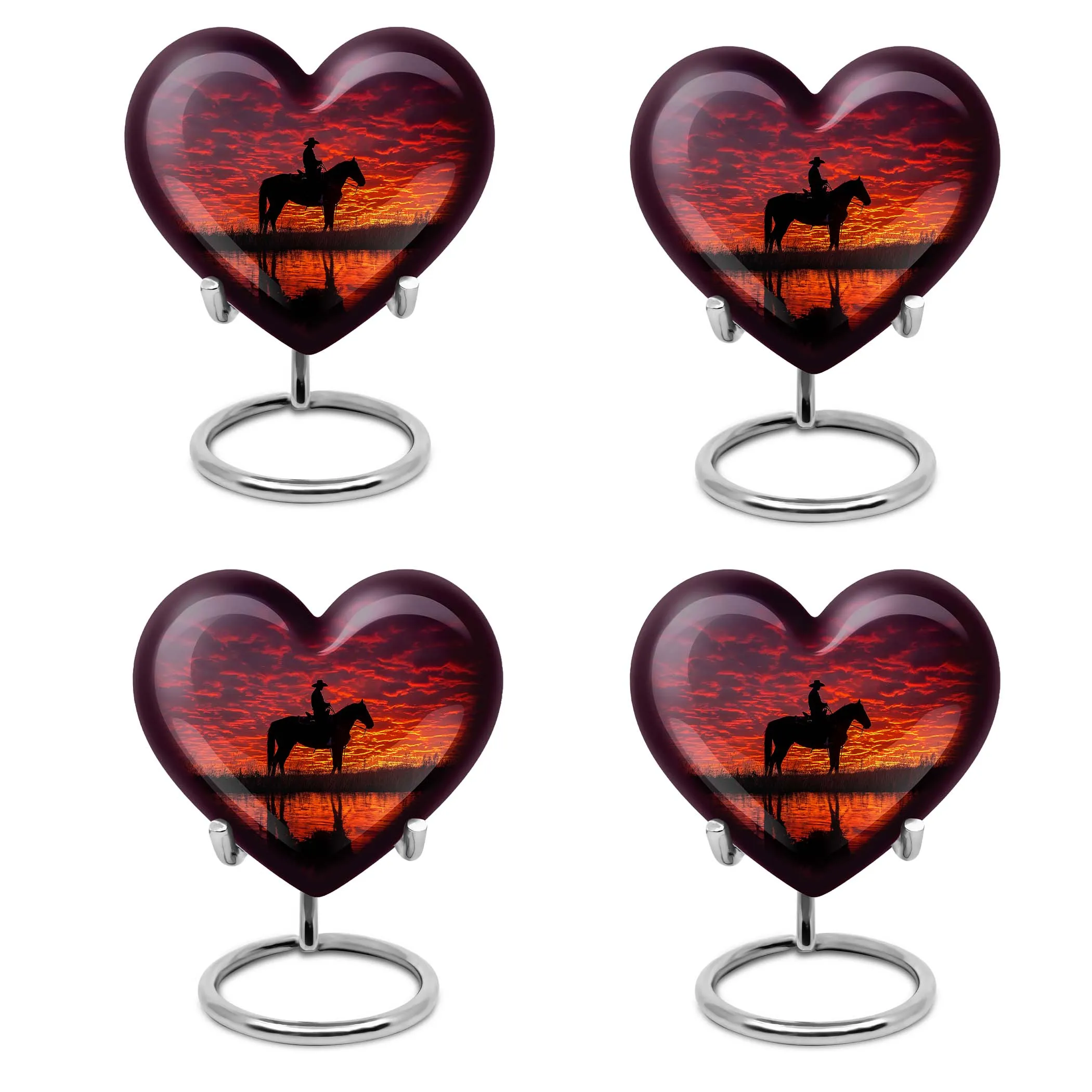 Cowboy Urn & Burial Urn for Human Ashes - Heart Design Urn